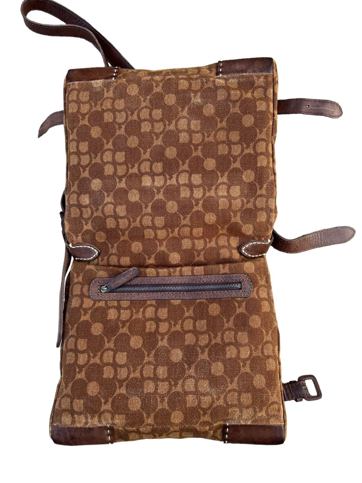 Japanese Brand Genten Japan Hybrid Canvas Leather Bag Size ONE SIZE - 7 Thumbnail