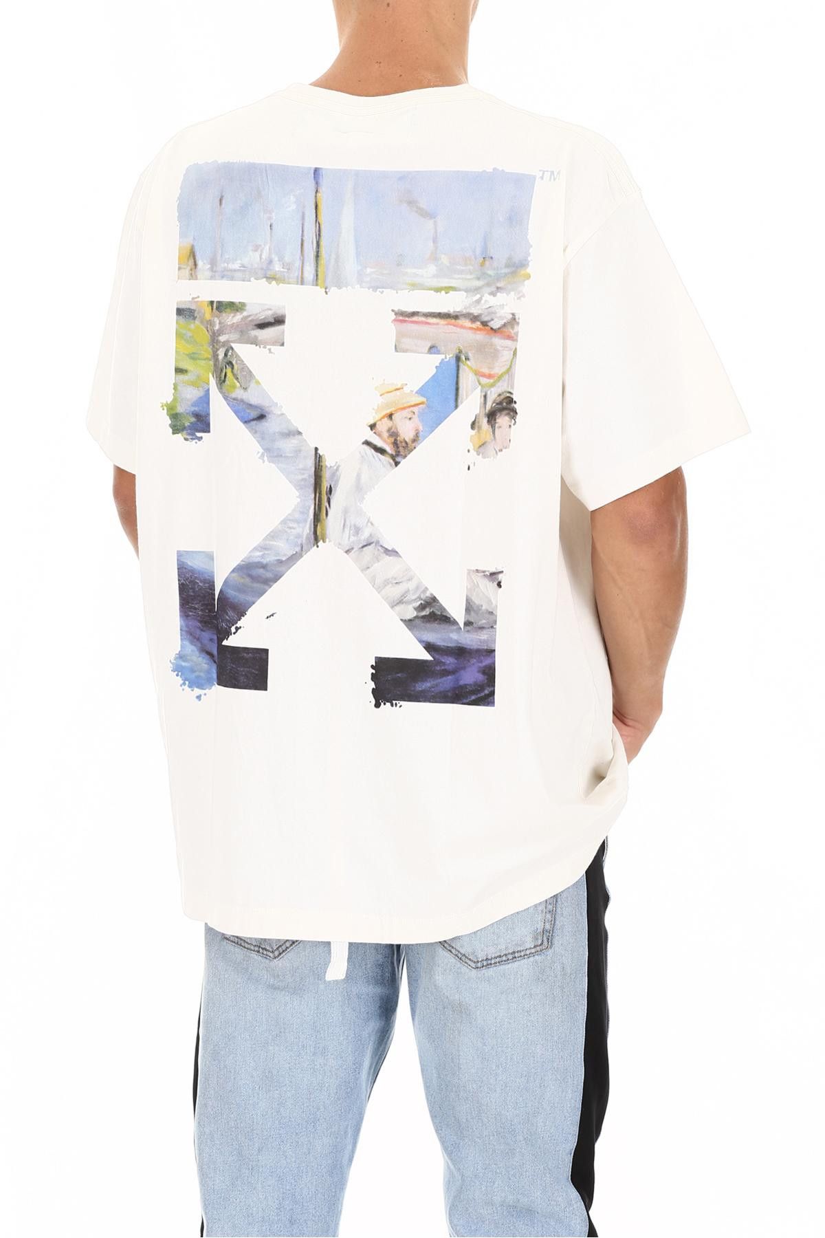 Off-White Cream Painting Arrows Oversized T-Shirt Size US XXS / EU 40 - 2 Thumbnail