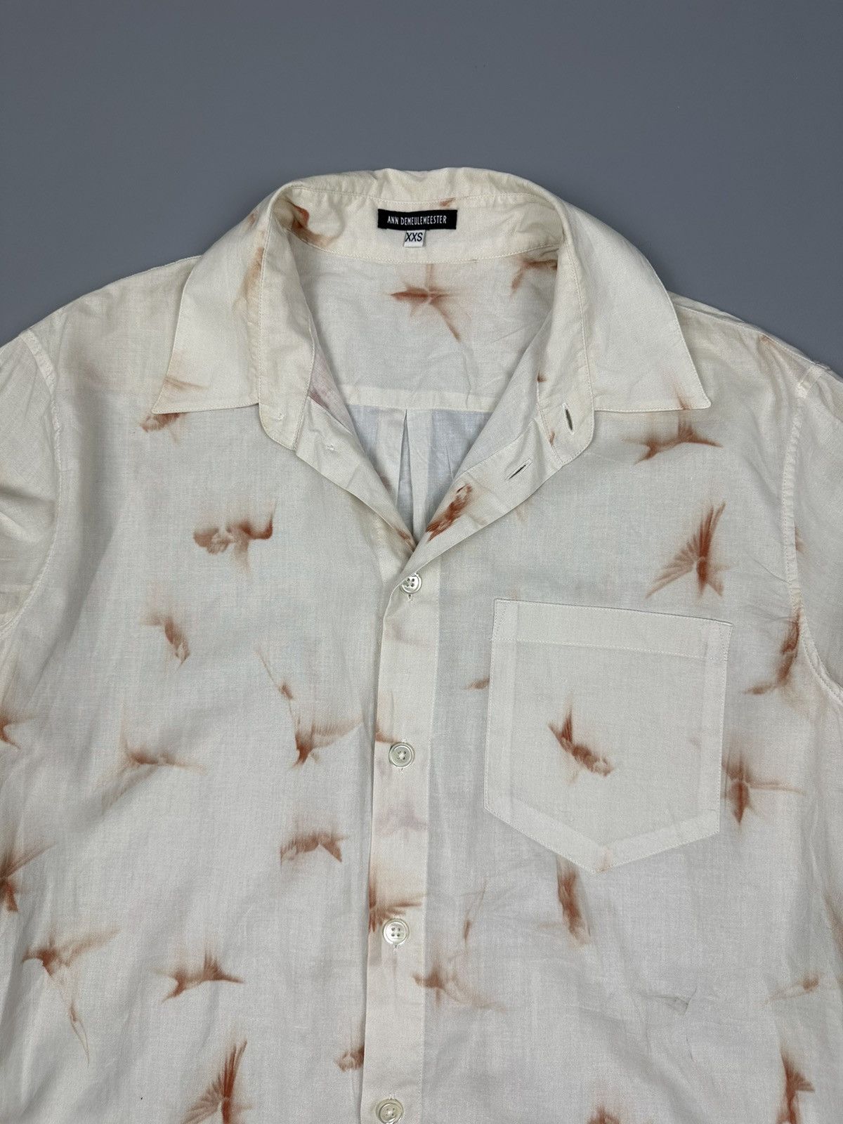 Ann Demeulemeester Ann Demeulemeester Grise Bird Print Shirt Size US XXS / EU 40 - 5 Thumbnail