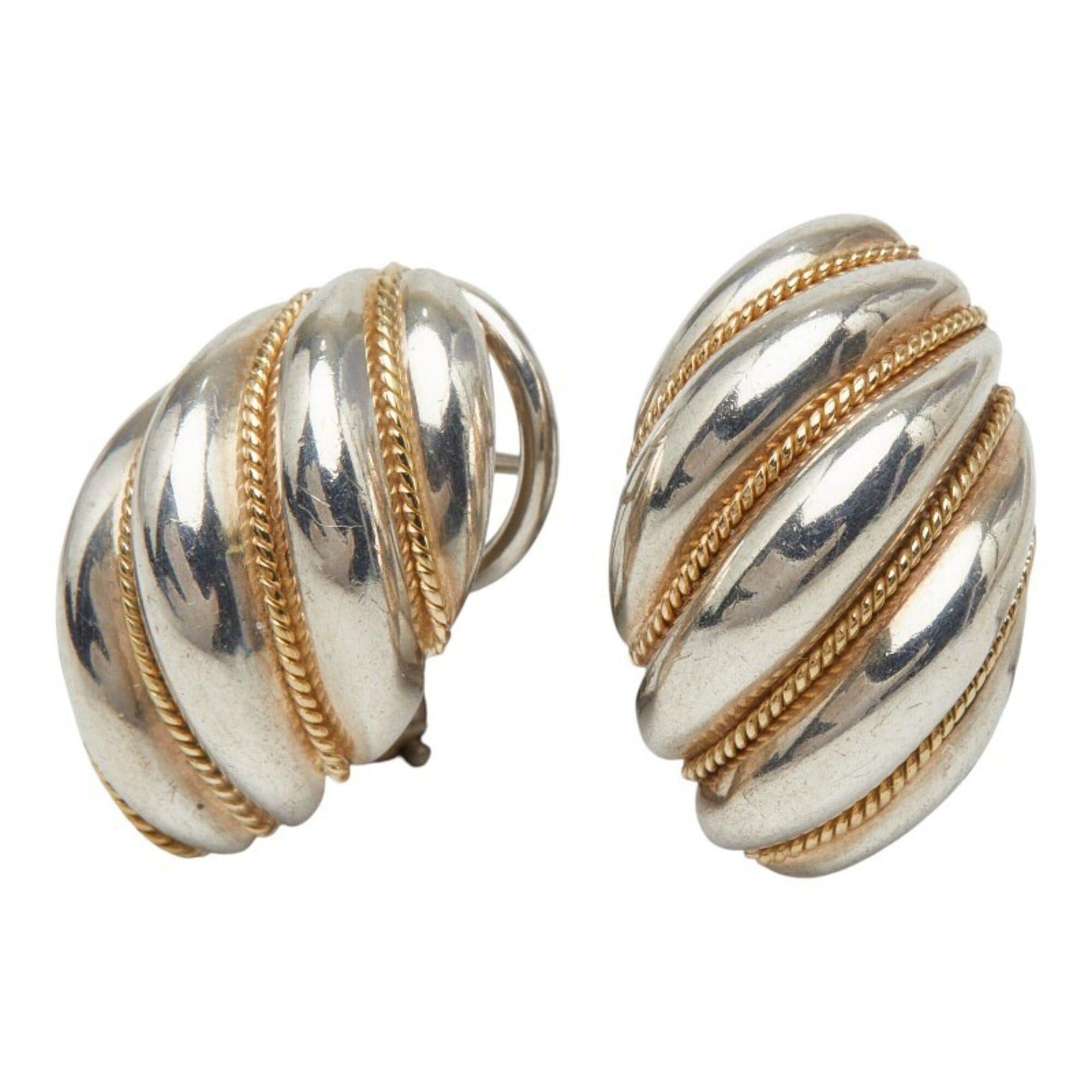 Tiffany & Co. Tiffany & Co. Twist Rope Earrings, SV925 Sterling Silver, 18K Yellow Gold (Au750), Women's. Size ONE SIZE - 1 Thumbnail