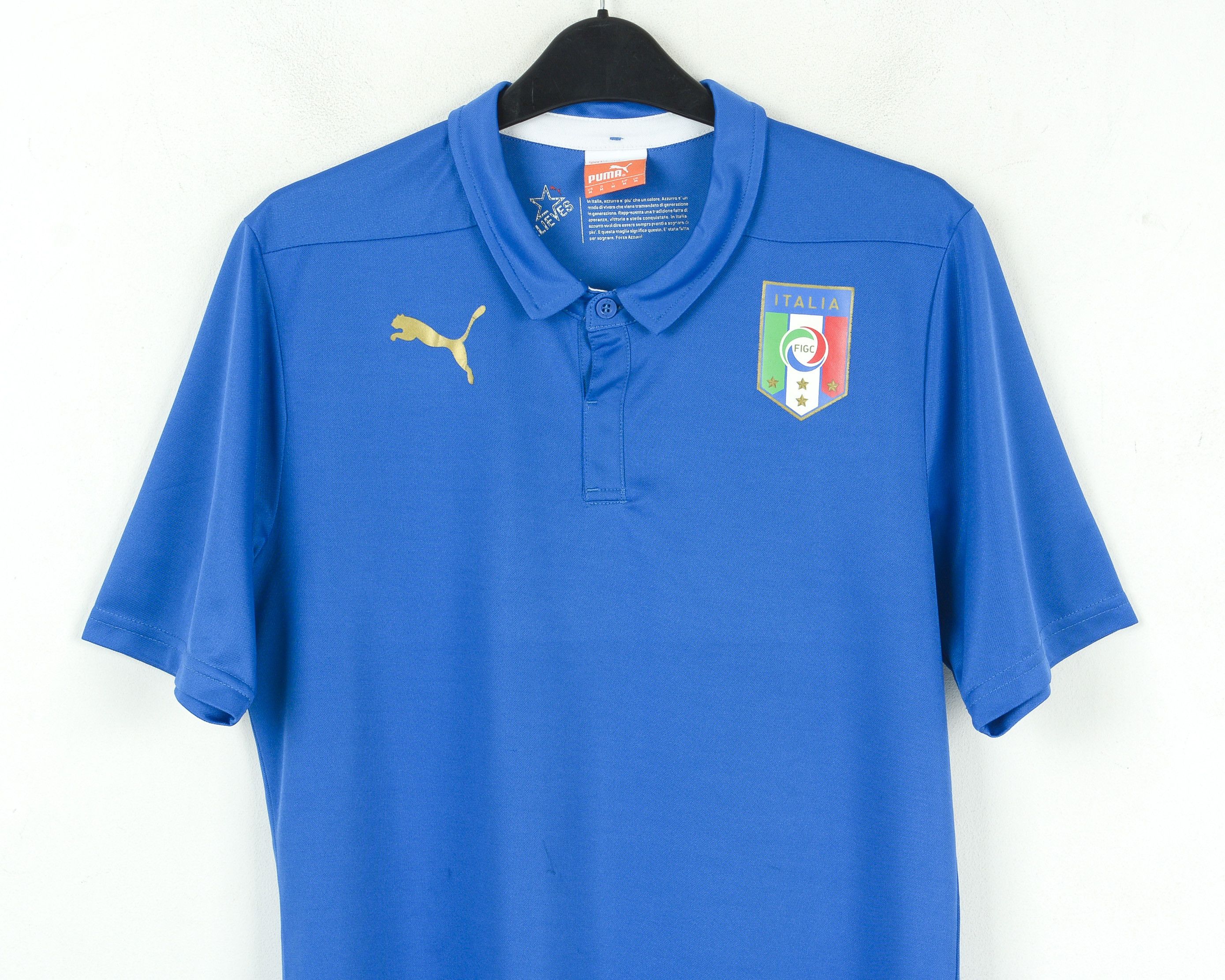 Puma Italy Men M Football Home Polo Jersey Shirt Kit 2014 2015 Size US M / EU 48-50 / 2 - 2 Thumbnail