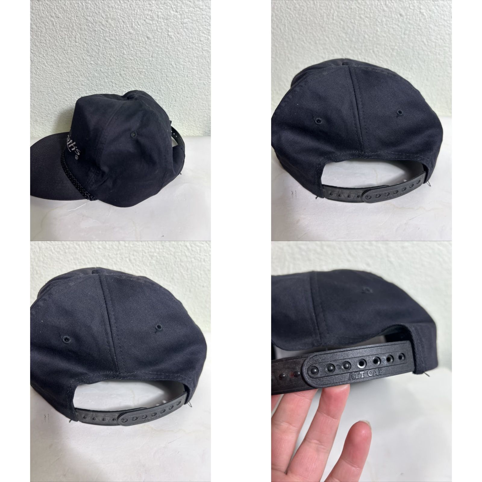 Vintage VINTAGE Attractive Headwear Black White SnapBack Hat Men One Size Adjustable Cap Size ONE SIZE - 8 Thumbnail
