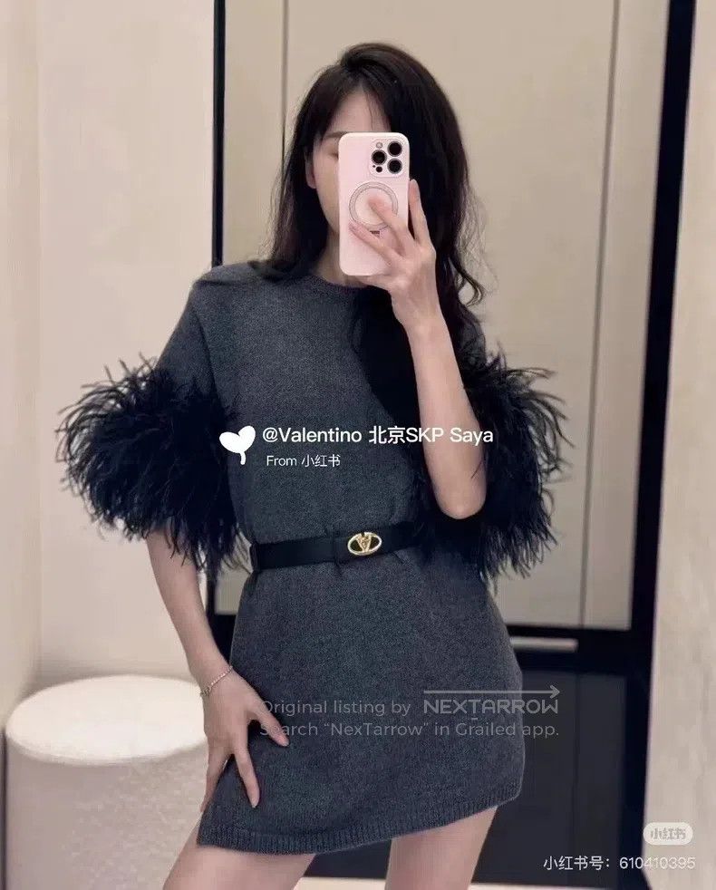 Valentino Valentino Ostrich wool sweater knitted skirt Size S / US 4 / IT 40 - 7 Thumbnail