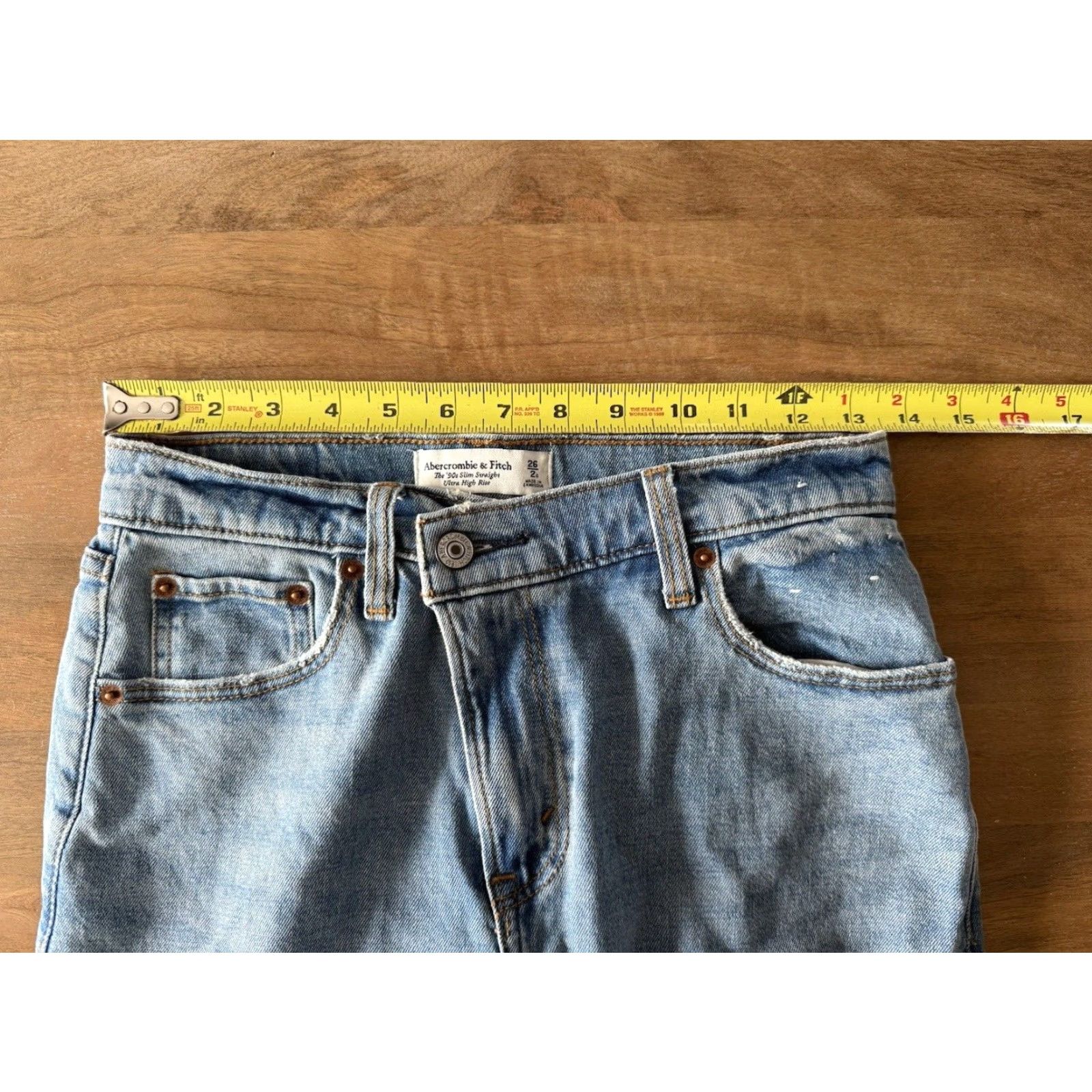 Abercrombie & Fitch Abercrombie & Fitch Jeans 90s Slim Straight High Rise Womens 2 27x26 Blue Denim Cotton Blend 5-Pocket 26 Inseam Womens Size 26" / US 2 / IT 38 - 5 Thumbnail
