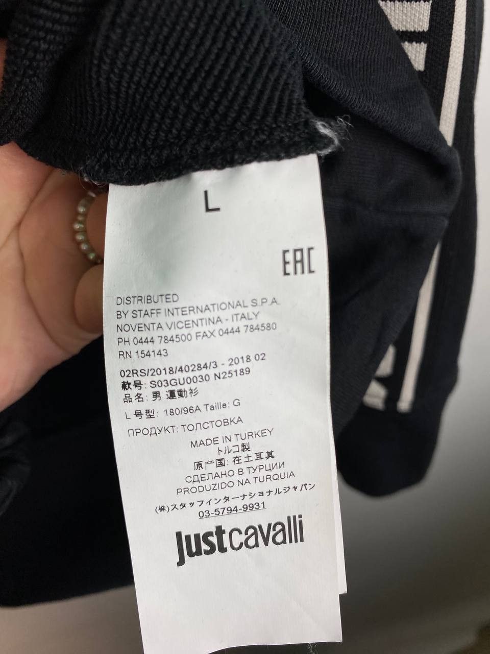 Just Cavalli × Roberto Cavalli × Vintage Just Cavalli Black Cotton Crewneck Pullover Sweatshirt Mens Size US L / EU 52-54 / 3 - 5 Thumbnail