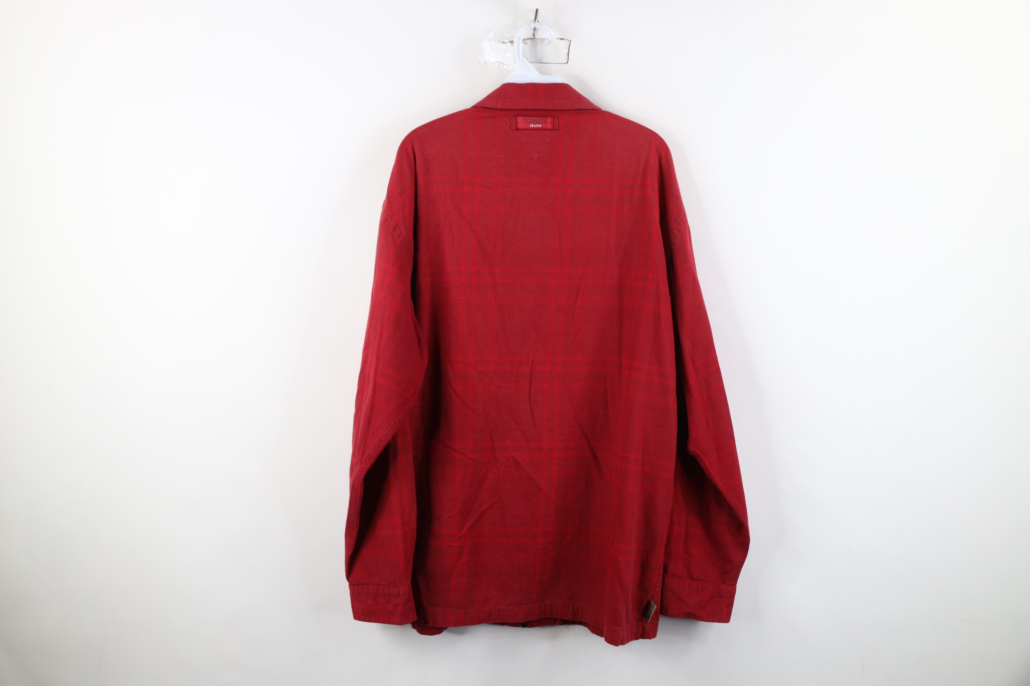 Tommy Hilfiger Vintage 90s Y2K Tommy Hilfiger Flannel Zip Shirt Jacket Size US L / EU 52-54 / 3 - 13 Thumbnail