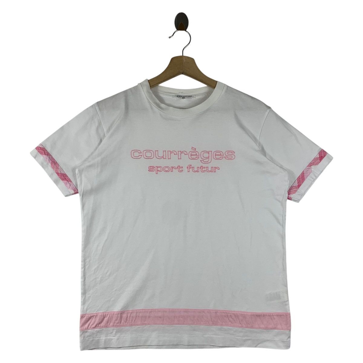 Vintage COURREGES sports futur spellout logo tee