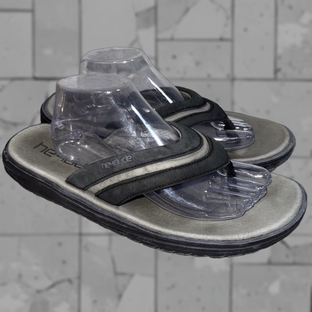 Vintage **Hey Dude Mens Gray Flip Flop Comfort Sandals 12** User: Hey Dude Mens Gray Comfort Sandals 12 Size ONE SIZE - 1 Thumbnail