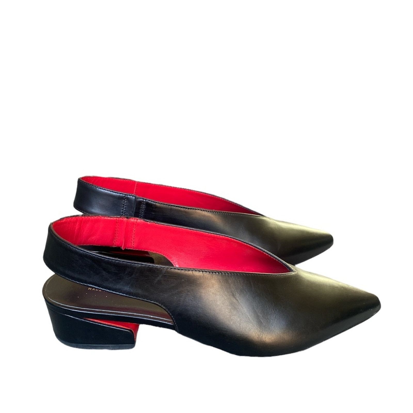 Other VIA SPIGA Darwin Pointed Toe Slingback Pumps Black Leather Size US 7.5 / IT 37.5 - 1 Thumbnail