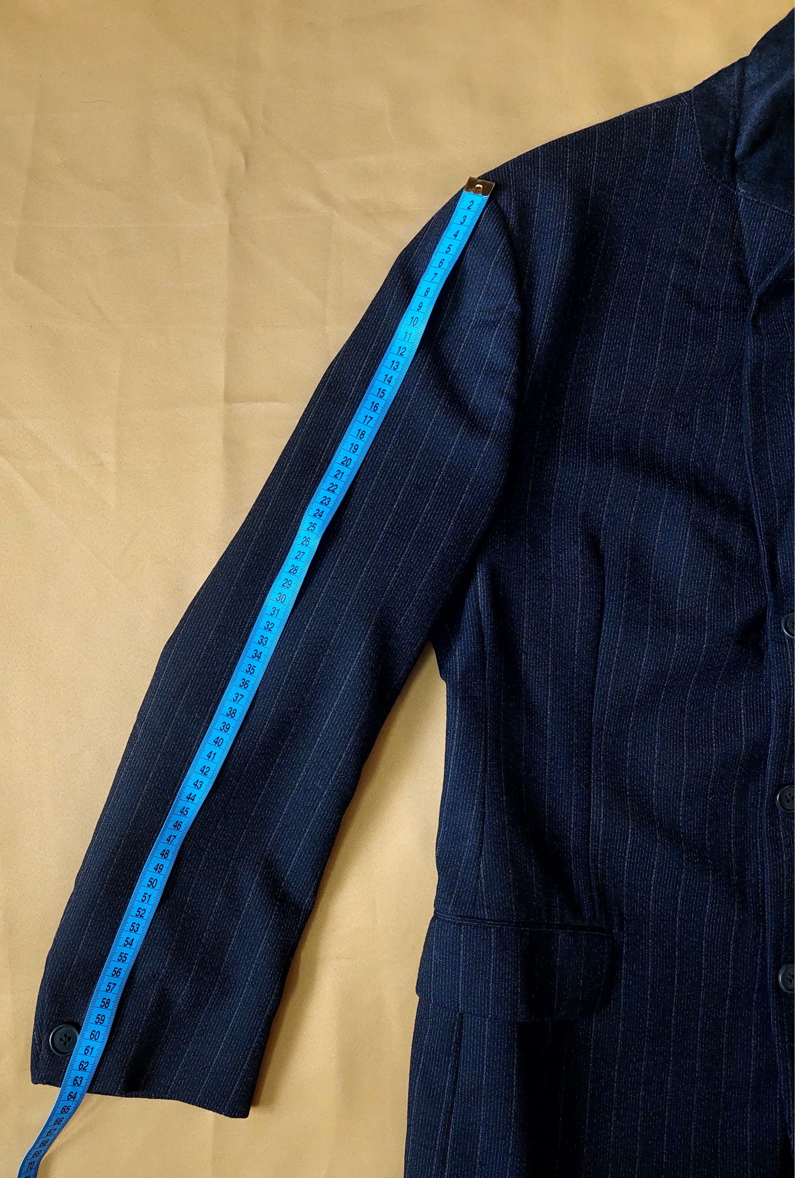 Romeo Gigli Romeo Gigli Wool Blazer Navy Pinstripe 90s Mens Size 50 IT Size 50R - 17 Thumbnail
