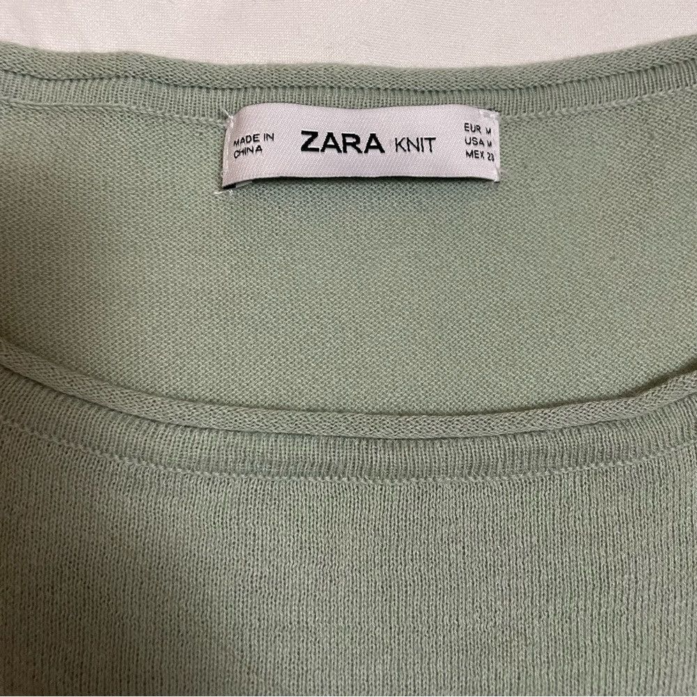 Zara Zara Knit Green Mint Dress With Asymmetric Ruffle Size M Size M / US 6-8 / IT 42-44 - 7 Thumbnail