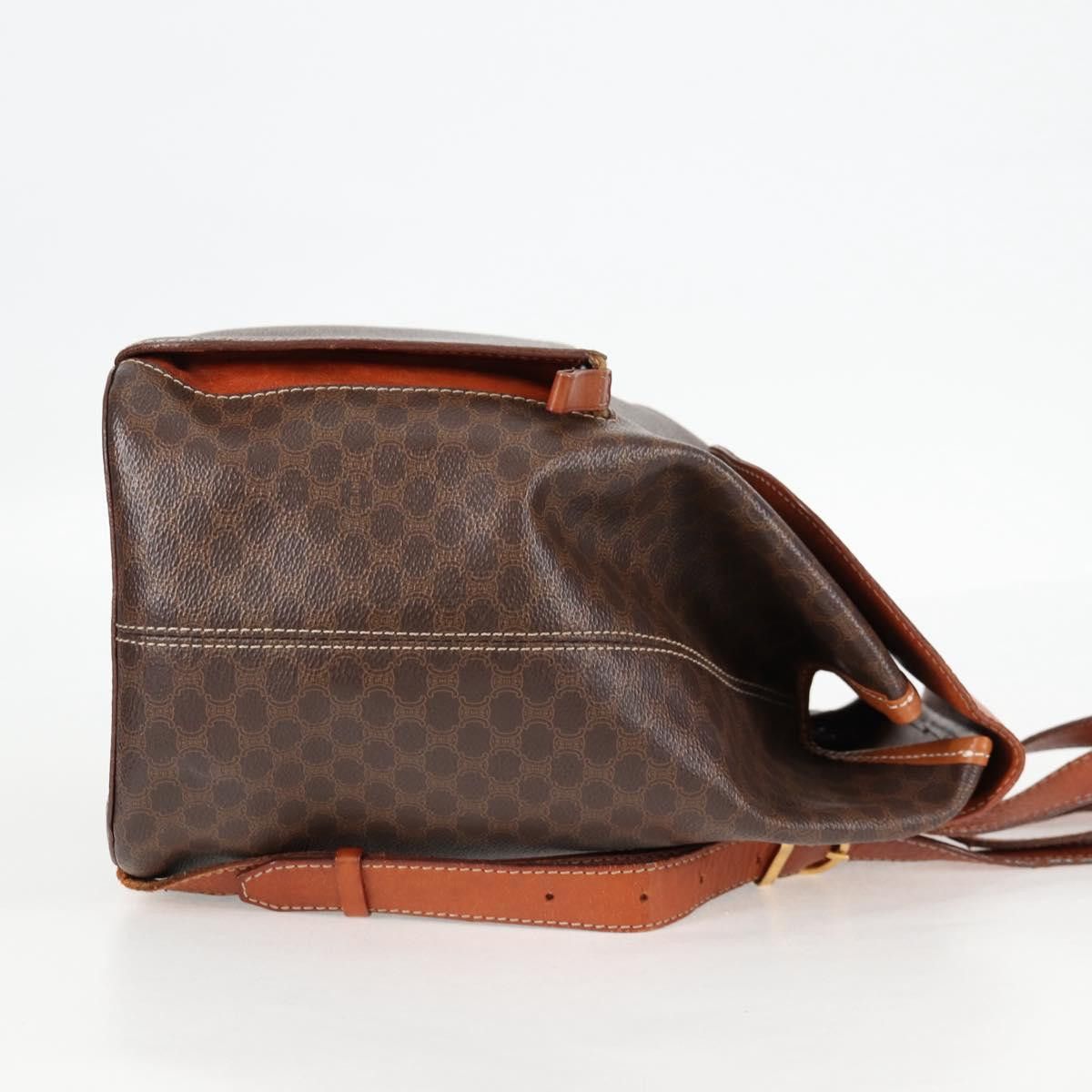 Celine CELINE Macadam Canvas Backpack Pvc Leather Brown Gold Size ONE SIZE - 6 Thumbnail