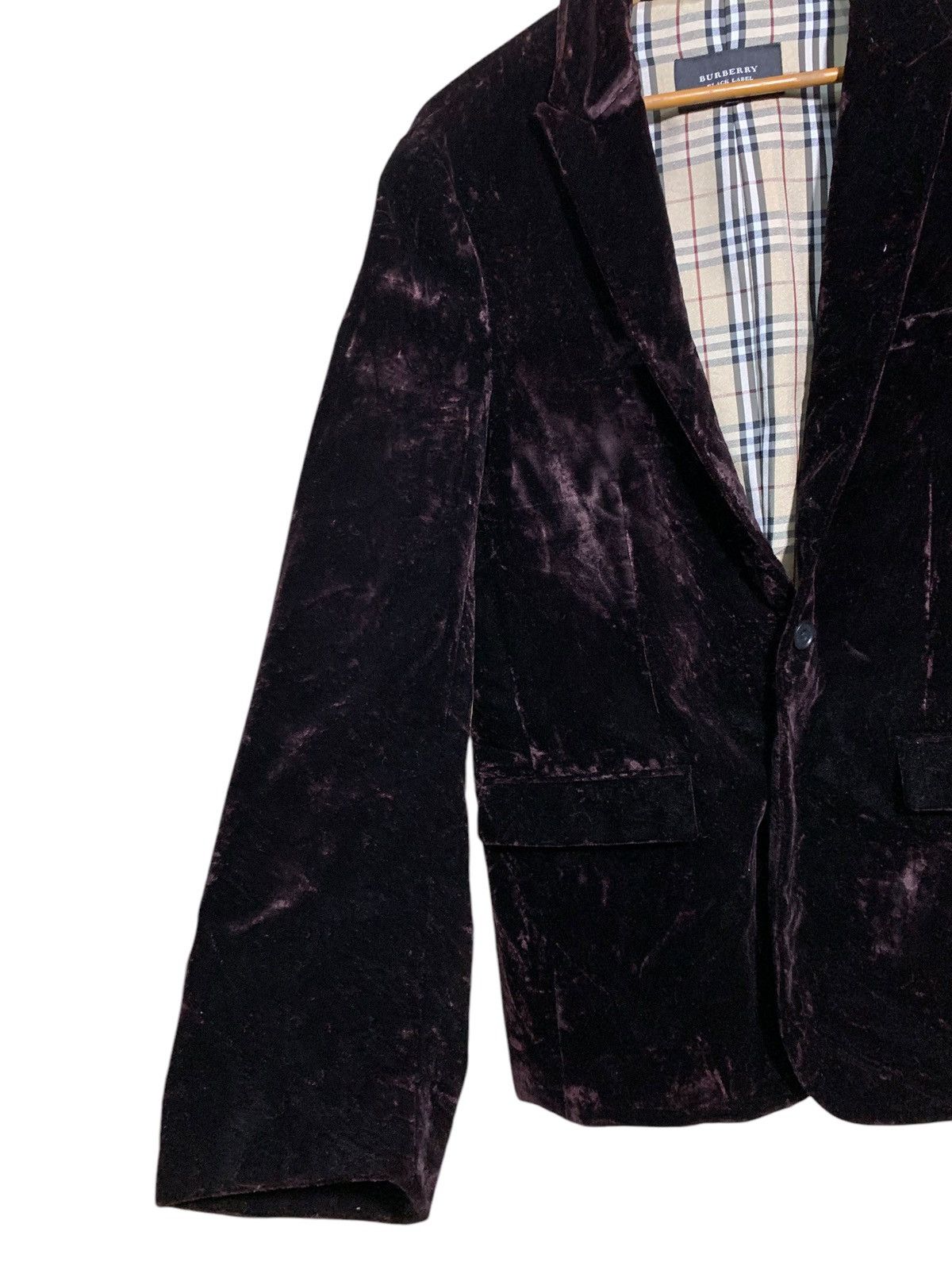 Burberry 🔥BURBERRY BLACK LABEL BURGUNDY VELVET JACKET Size US L / EU 52-54 / 3 - 4 Thumbnail