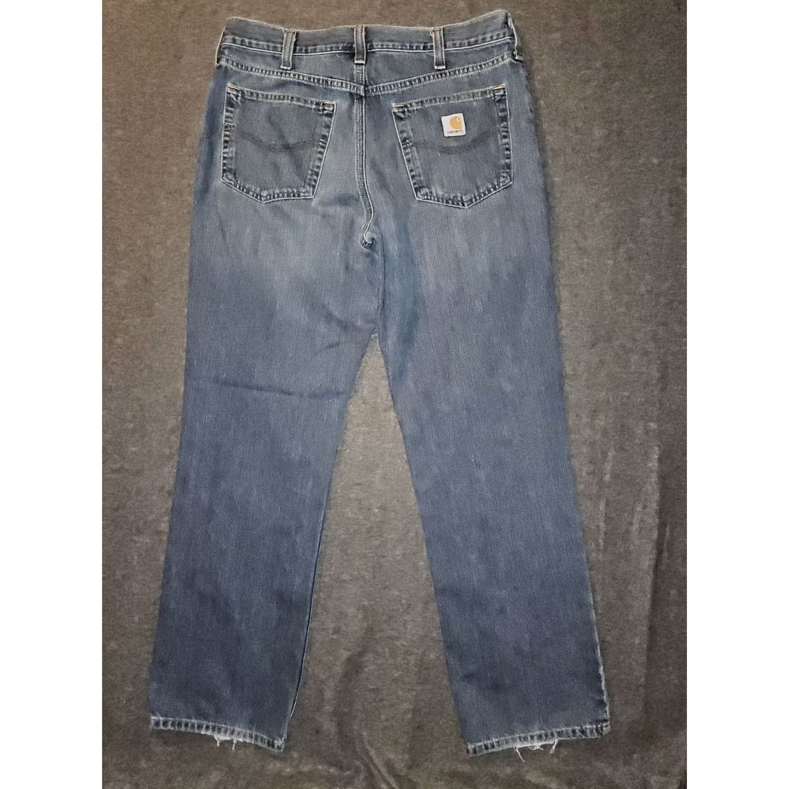 Carhartt Carhartt Jeans Relaxed Straight Men's 34x30 Blue Distressed Workwear Denim Size US 34 / EU 50 - 7 Thumbnail