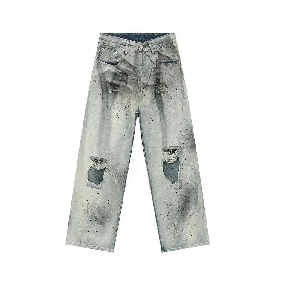 Japanese Brand Retro loose ripped jeans Size US 32 / EU 48 - 5 Thumbnail