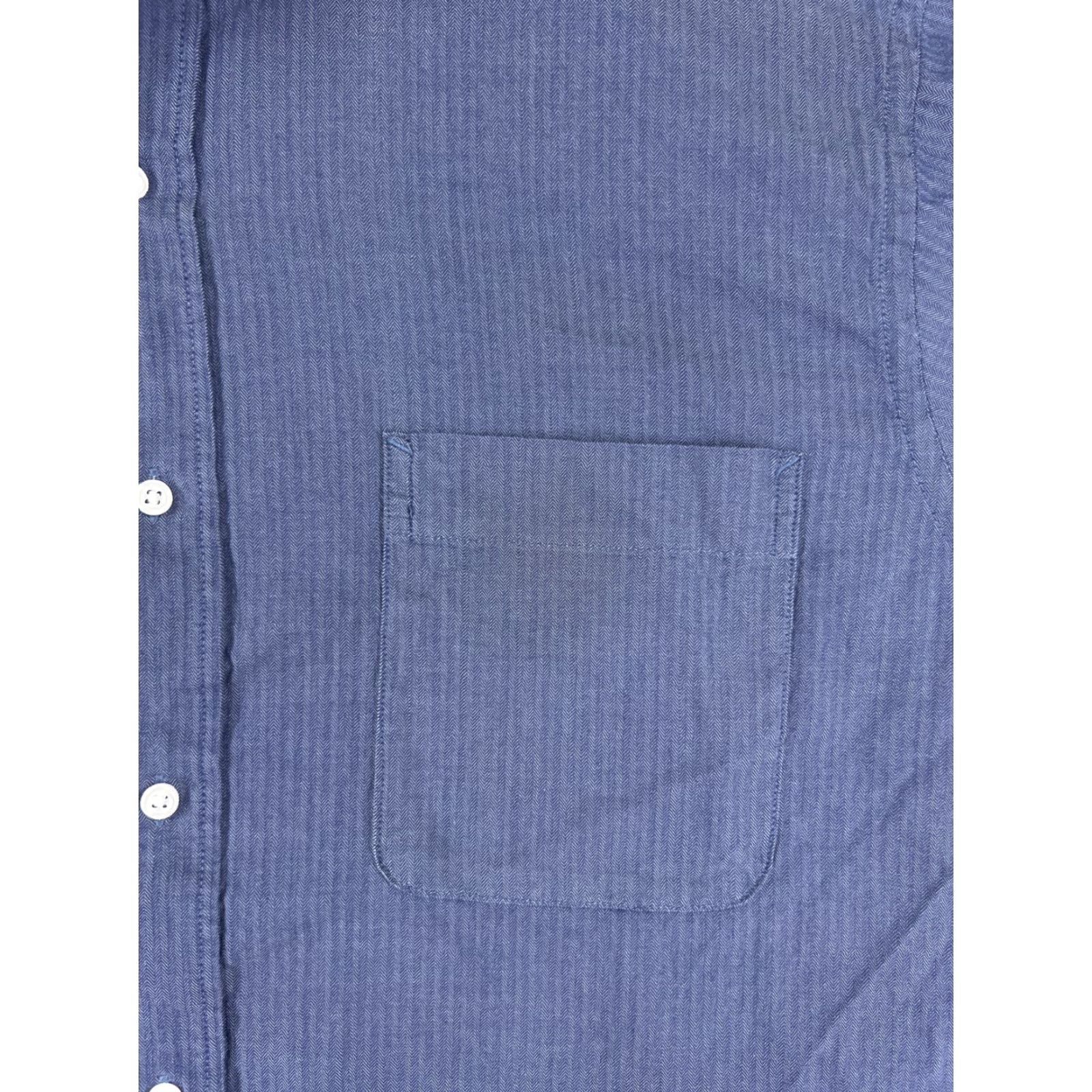 Tommy Hilfiger Tommy Hilfiger Shirt Men 16 Blue Herringbone Button Up Pocket Long Sleeve Shirt Regular Blue 16 Mens Button-Up Size US L / EU 52-54 / 3 - 6 Thumbnail