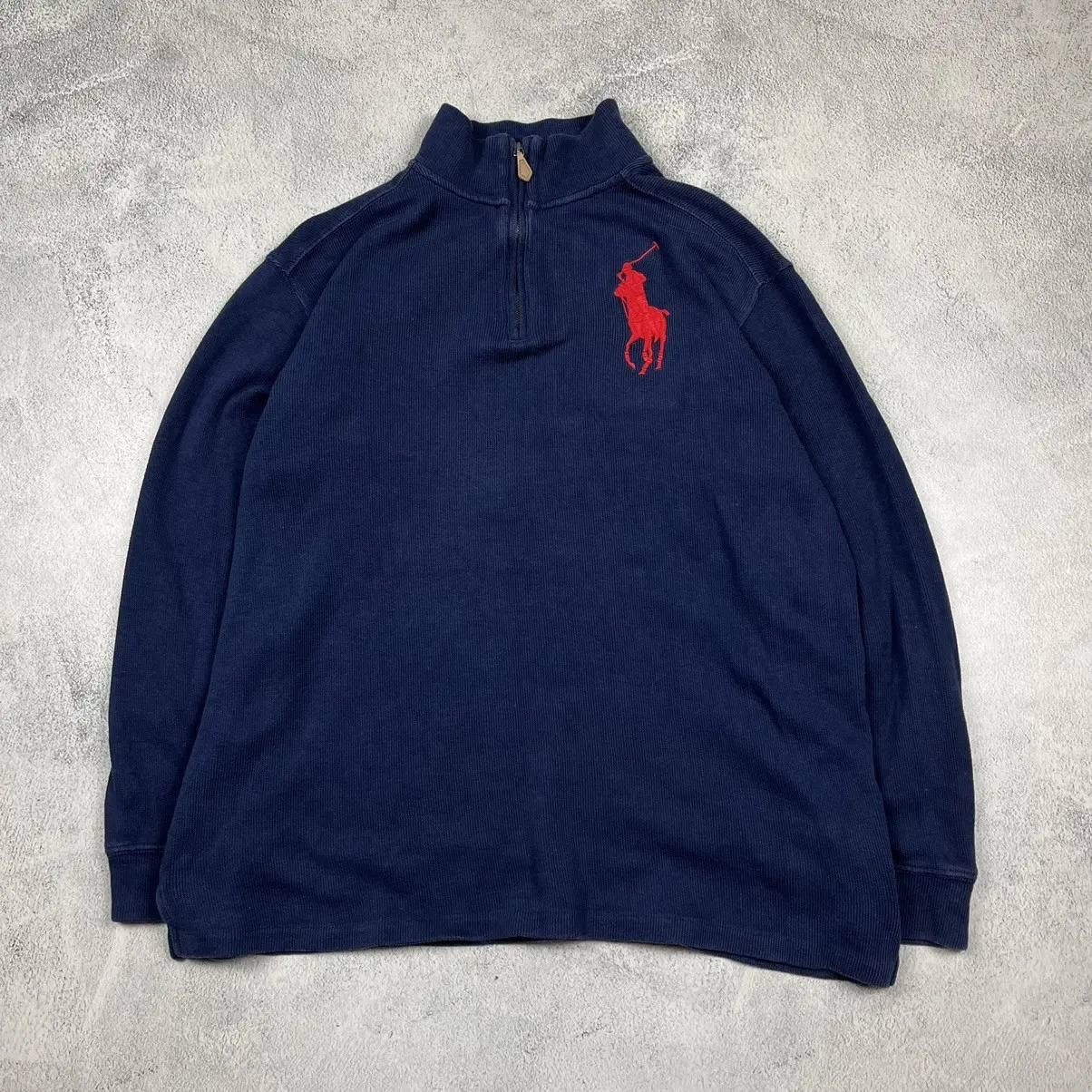 Japanese Brand × Polo Ralph Lauren × Vintage Vintage Polo Ralph Lauren Distressed Half Zip Sweater Size US XL / EU 56 / 4 - 1 Thumbnail
