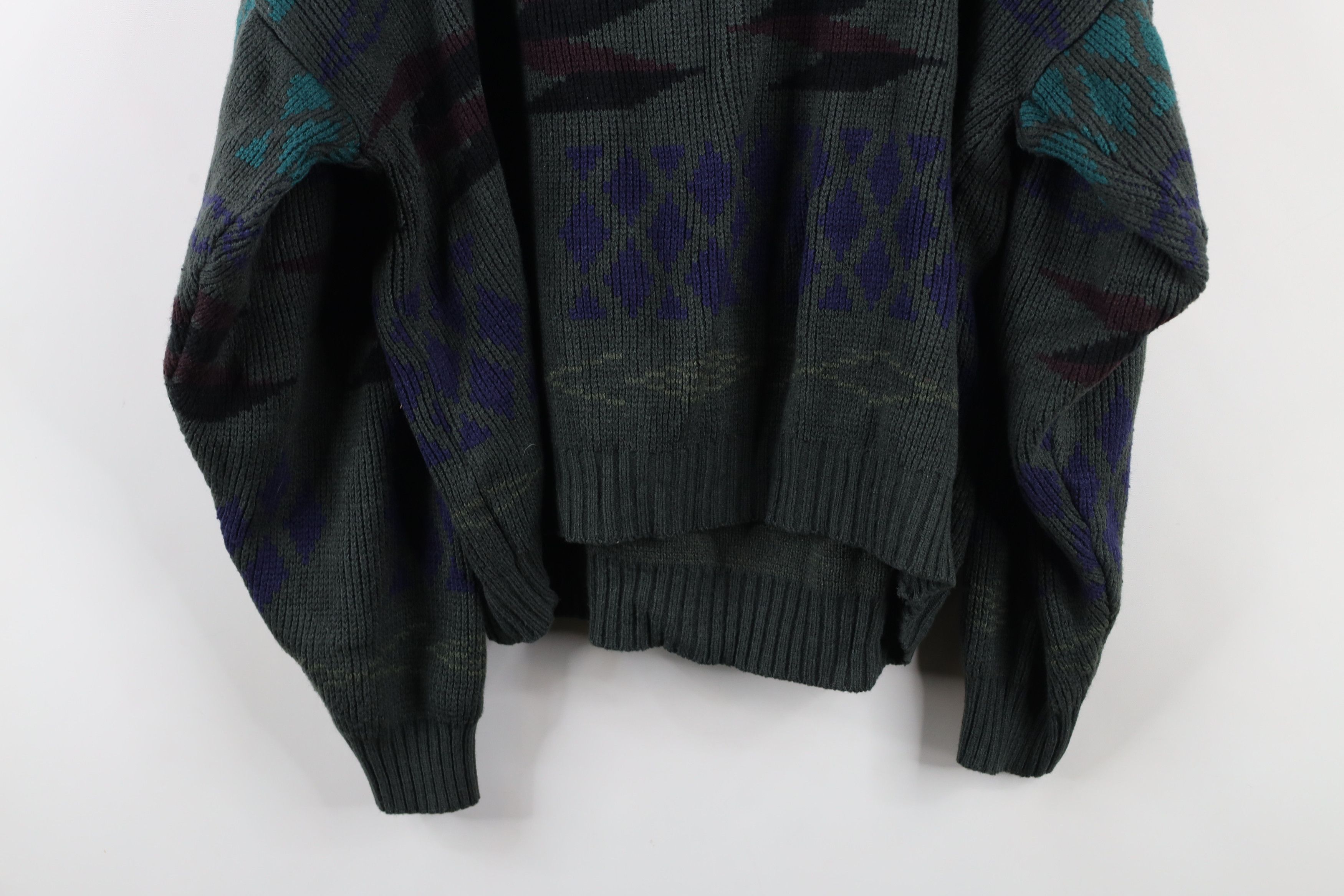 Vintage Vintage 90s Coogi Style Abstract Boxy Oversized Knit Sweater Size L / US 10 / IT 46 - 9 Thumbnail