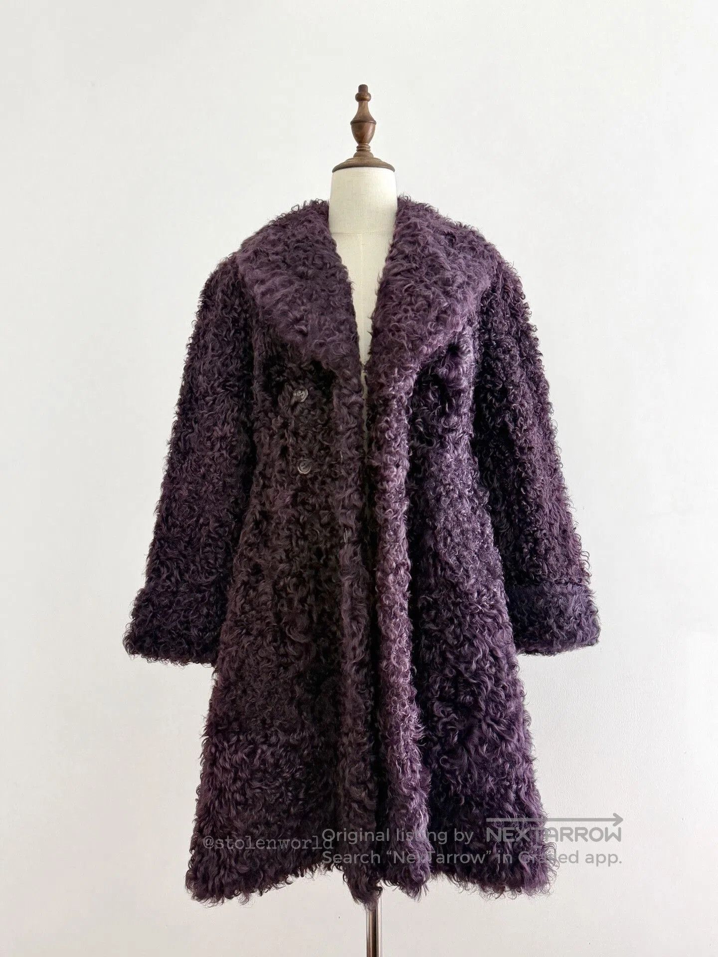 Kenzo dark purple floral fur coat. Size M / US 6-8 / IT 42-44 - 7 Thumbnail