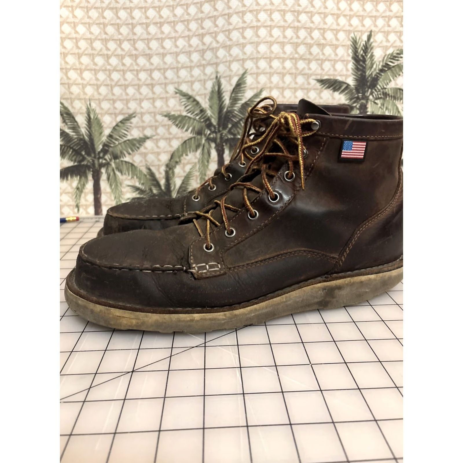 Danner Danner Bull Run Moc Toe USA Leather Work Boots Mens 13 D Brown 15564 READ Size US 13 / EU 46 - 2 Thumbnail