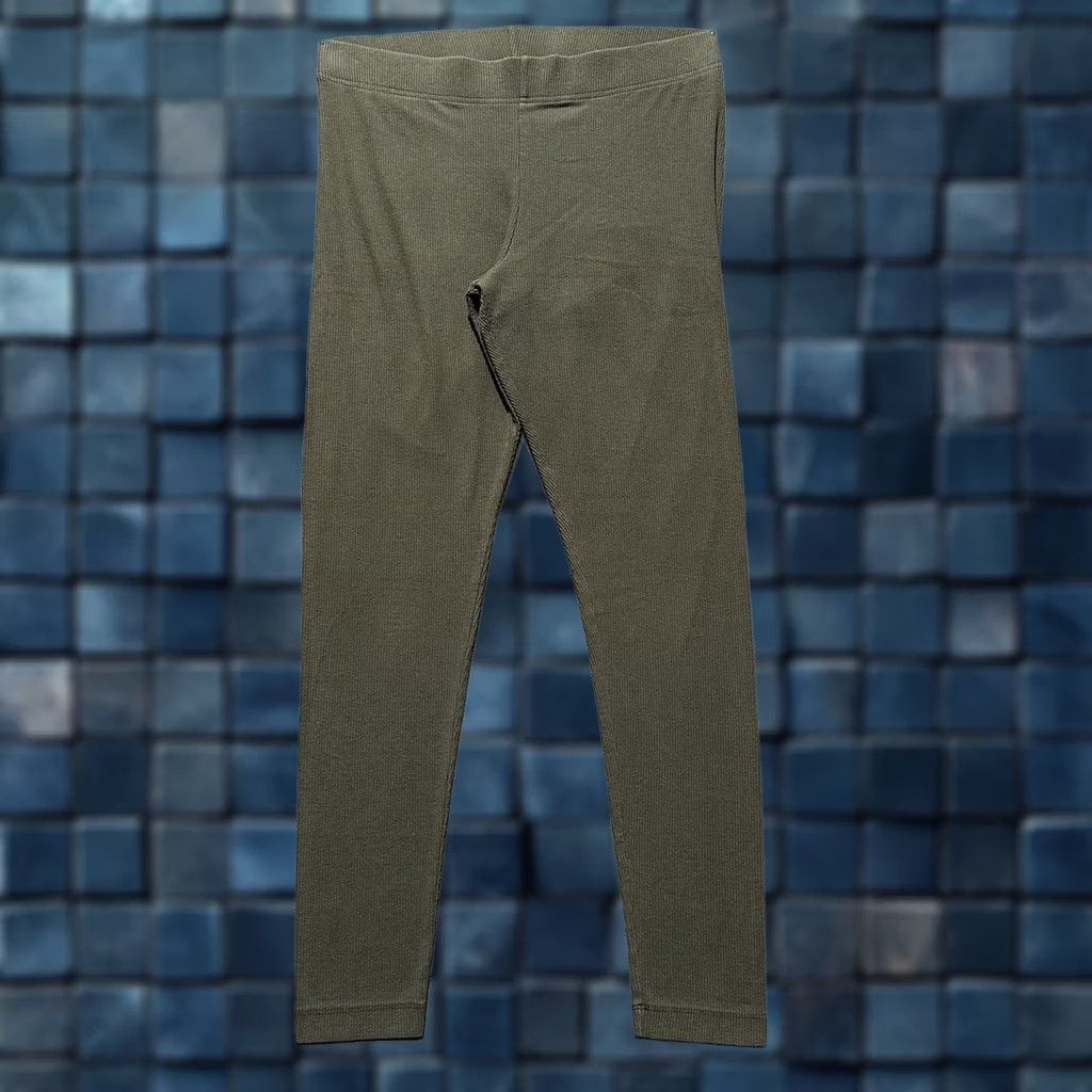 Old Navy Old Navy Leggings Womens Large Green Ribbed Lightweight Cotton blend Stretch EUC Size 36" / US 14 / IT 50 - 1 Thumbnail