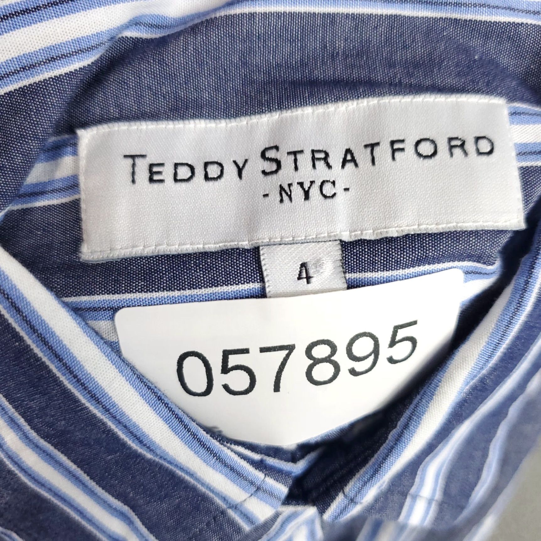Vintage Teddy Stratford Shirt Mens Size 4 Blue Striped Zip Up Button Long Sleeve Casual Size US S / EU 44-46 / 1 - 8 Thumbnail