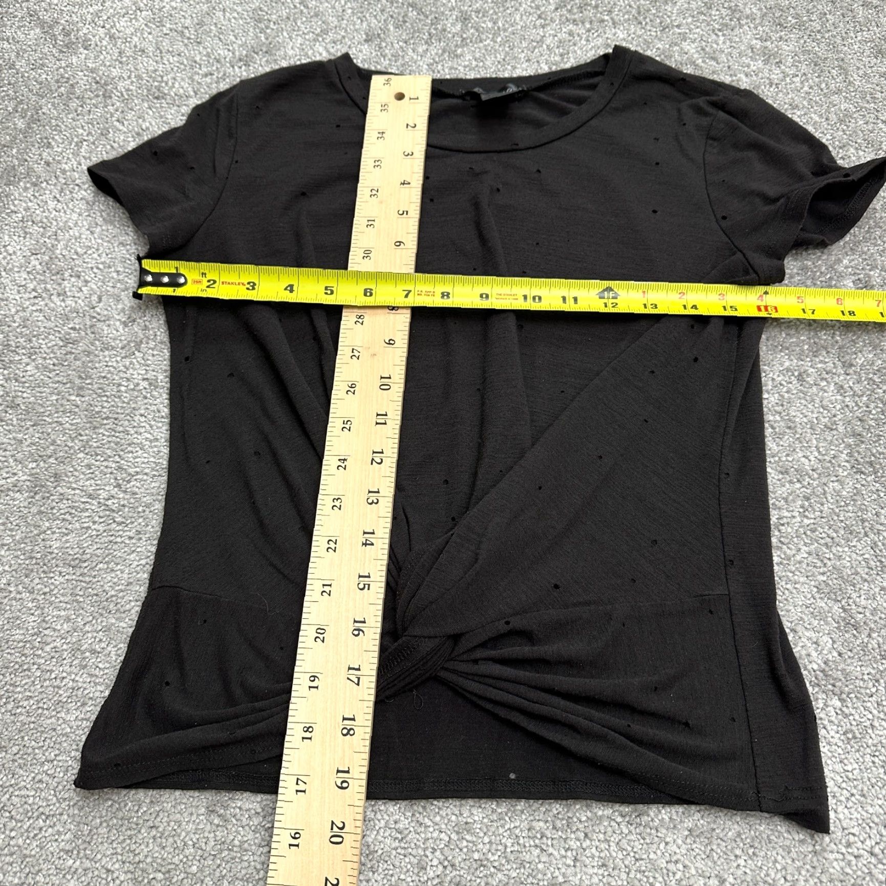 AQUA Aqua Blouse Womens Small Black Short Sleeve Round Neck Twisted Size S / US 4 / IT 40 - 7 Thumbnail