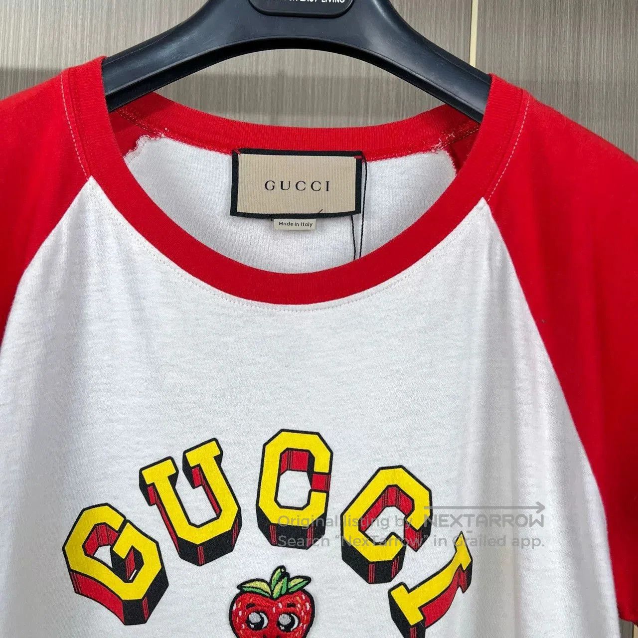 Gucci Gucci Embroidered Strawberry Letter Print Tee. Size XL / US 12-14 / IT 48-50 - 3 Thumbnail