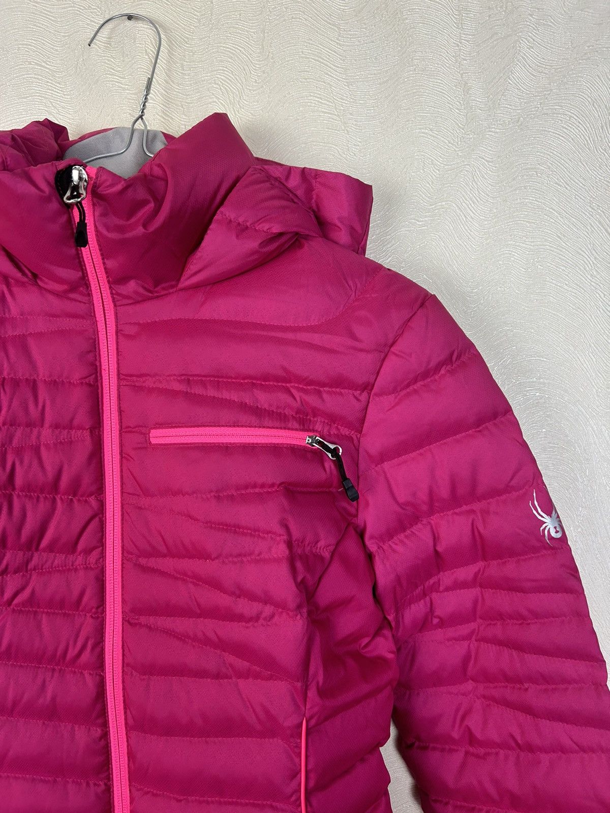 Spyder Spyder Pink Timeless Down Hooded Windproof Ski Jacket Size XS / US 0-2 / IT 36-38 - 10 Thumbnail