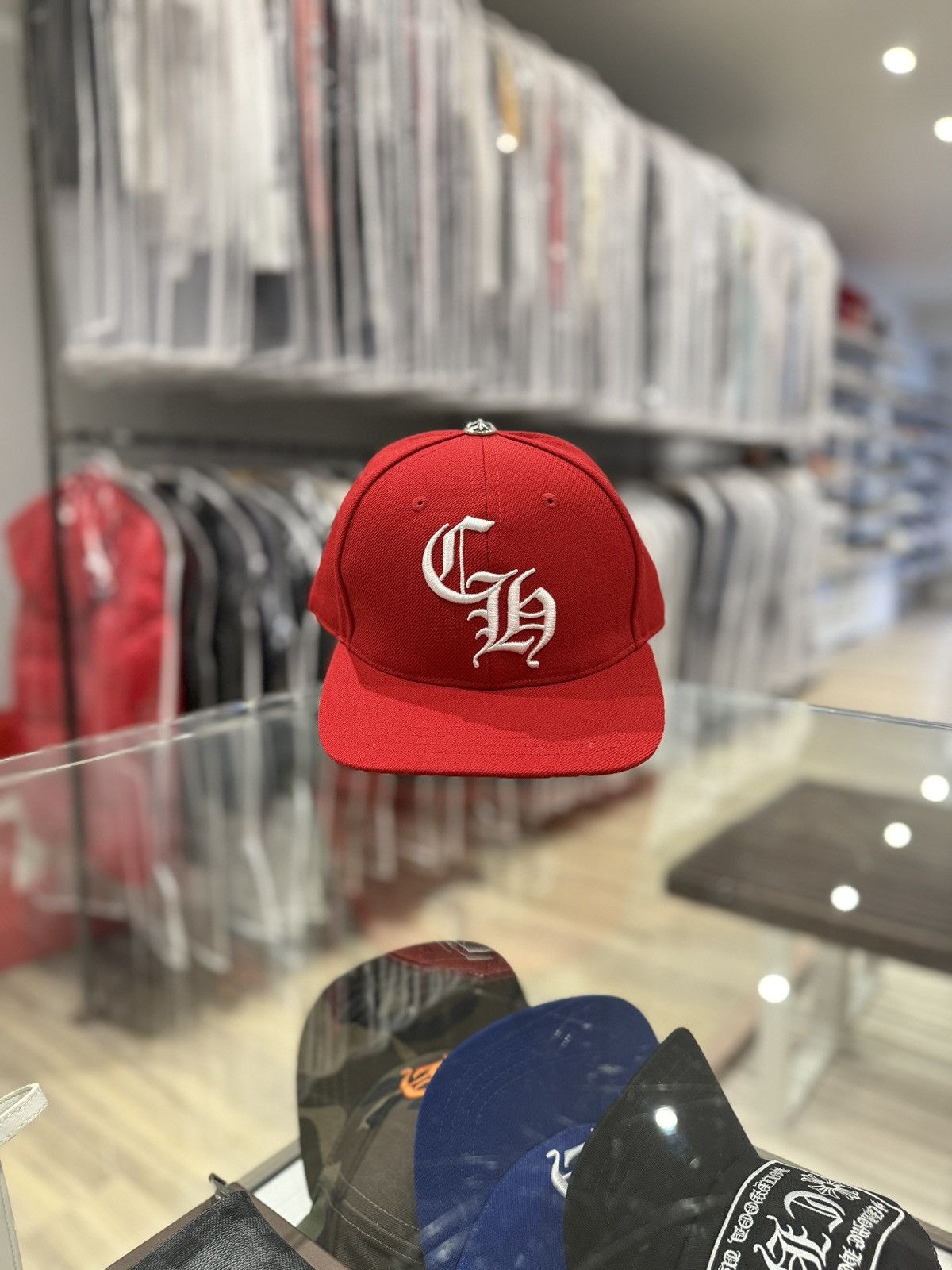 Chrome Hearts Chrome Hearts Essentials LA Exclusive Baseball Wool Cap Red Size ONE SIZE - 1 Thumbnail