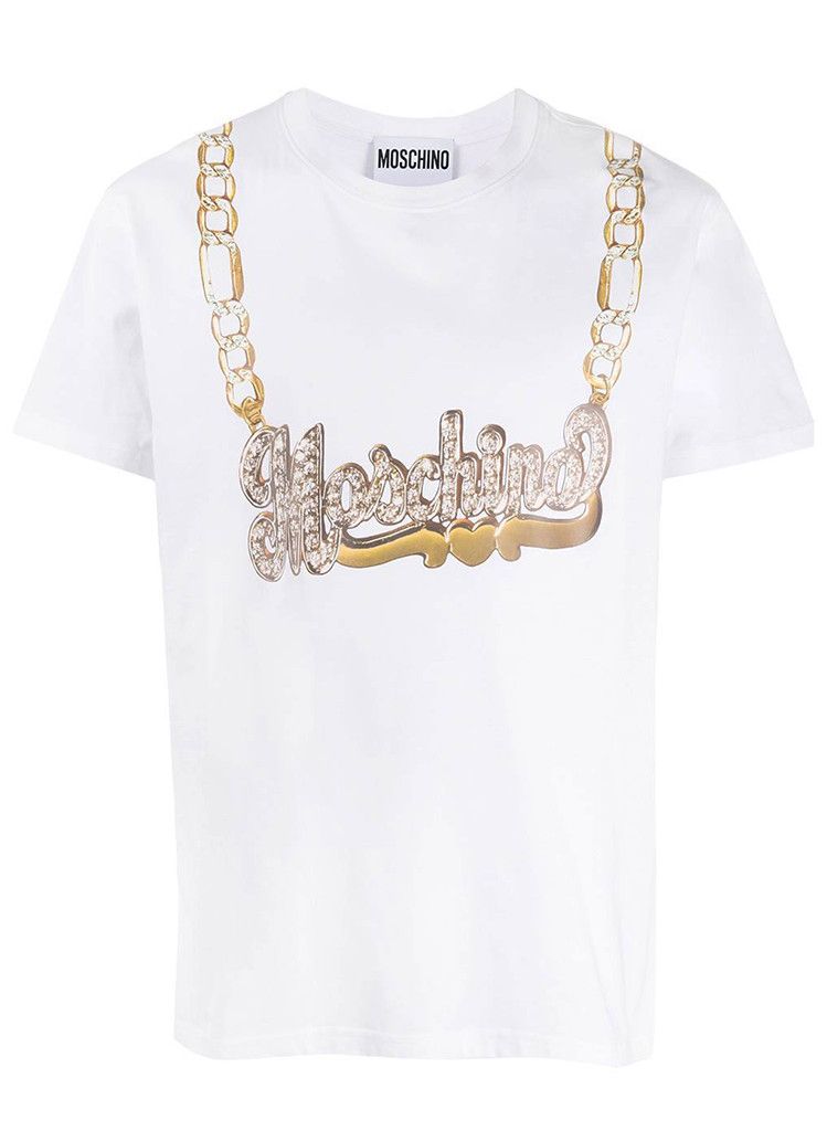 Moschino o1y0225 Logo T-Shirt in White Size US XS / EU 42 / 0 - 1 Thumbnail