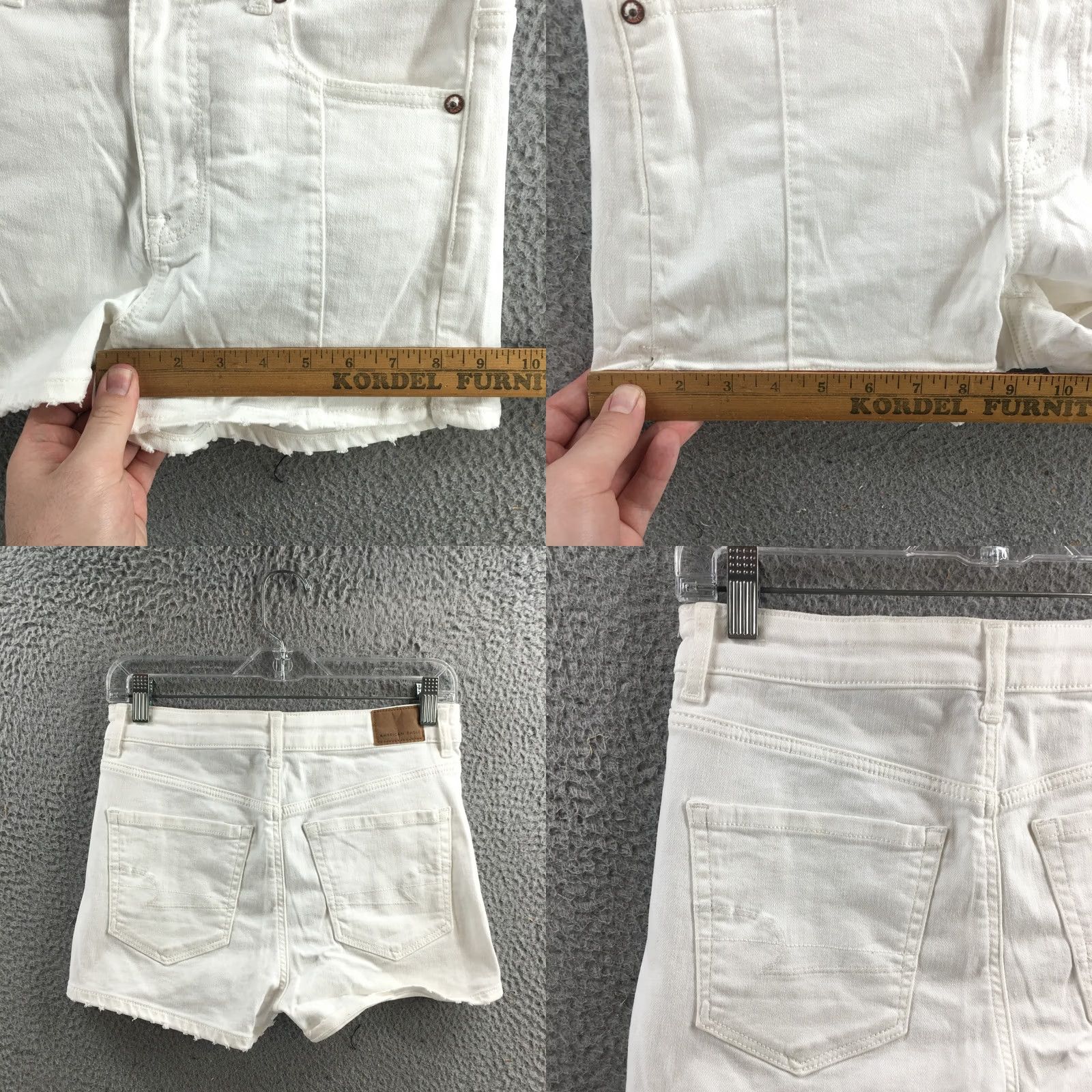 American Eagle Outfitters American Eagle Outfitters White Mid Rise Cut-Off Shorts Womens 4 (Actual 28X2) Jeans Style Zip Short Size 27" / US 4 / IT 40 - 8 Thumbnail