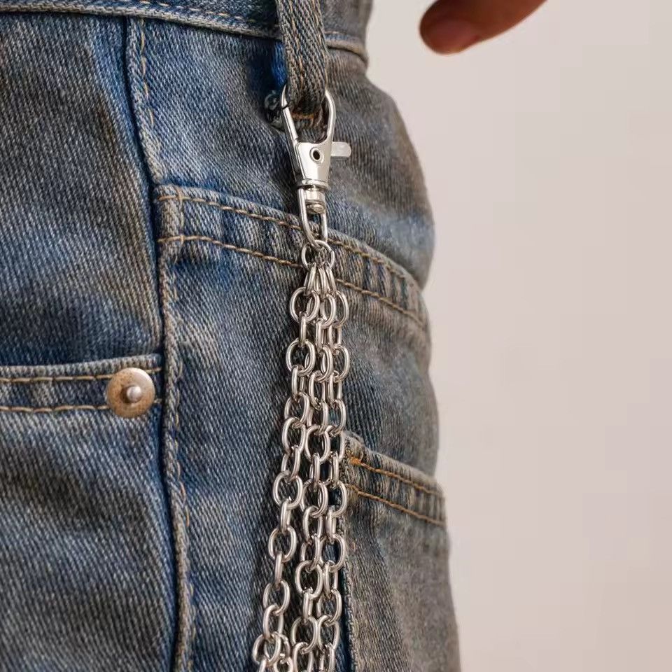 Jewelry Punk Streetwear Gothic Cross Hip Hoo Keychain Jeans Chain Size ONE SIZE - 4 Thumbnail
