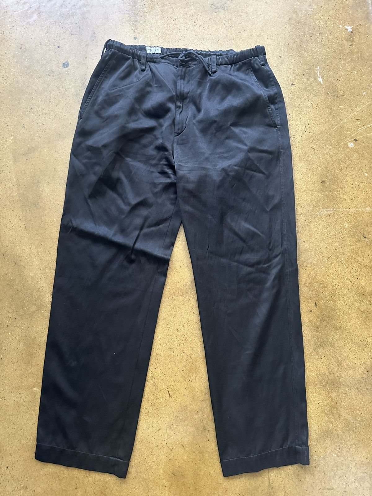 image of Dries Van Noten - Cotton Silk Cupro Pants in Black, Men's (Size 34)
