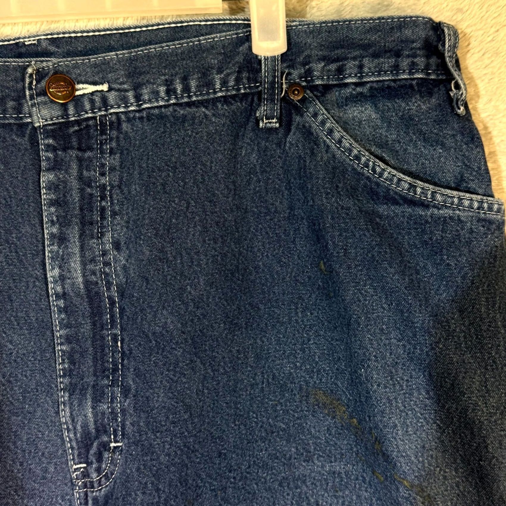 Dickies Dickies Carpenter Jeans Mens 42x34 Blue Denim Relaxed Fit Straight Leg Jeans Mens 42 x 34 Blue Denim Size US 42 / EU 58 - 5 Thumbnail