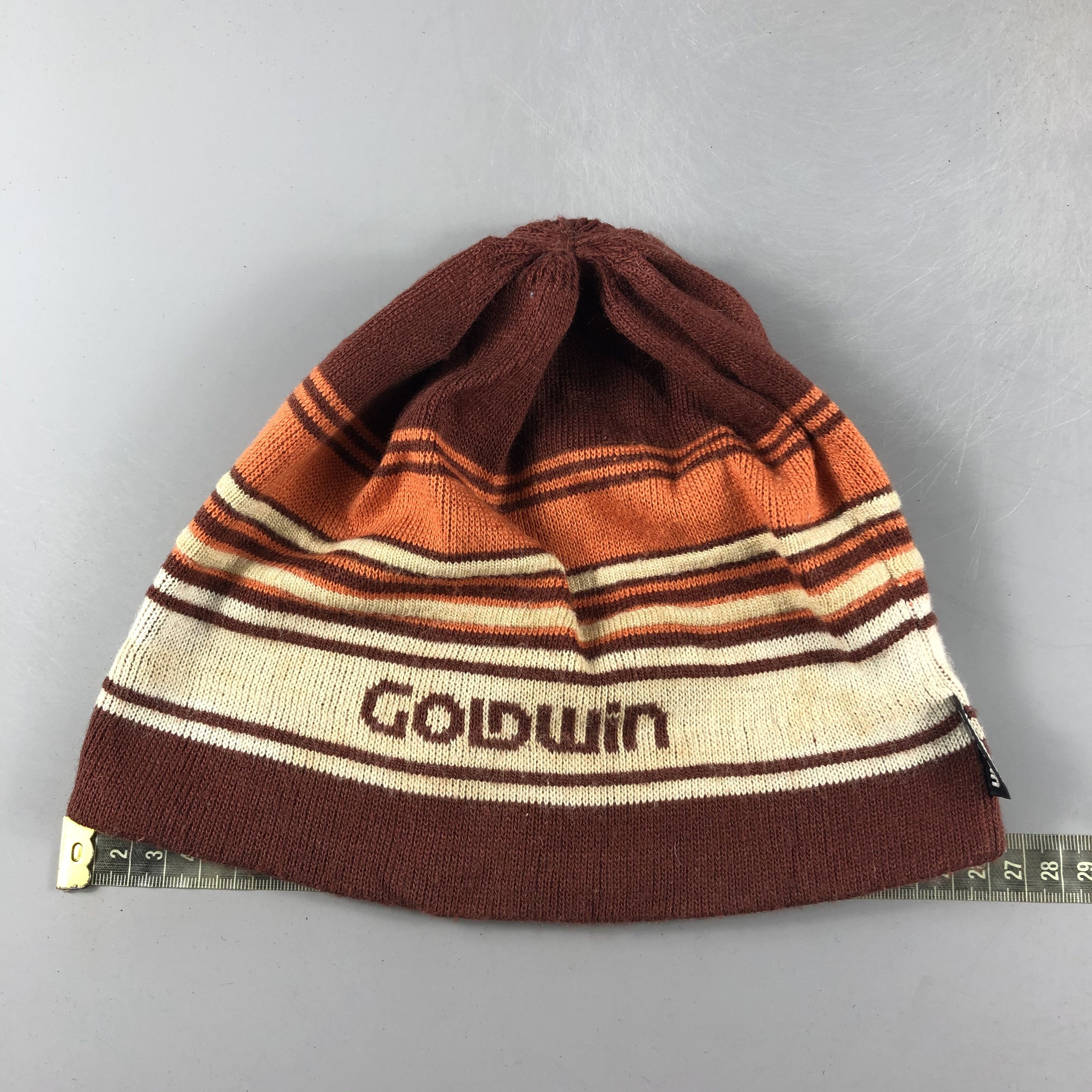 Goldwin × Vintage Goldwin Stripe Beanie Snow Hat Snow Cap -D229 Size ONE SIZE - 3 Thumbnail