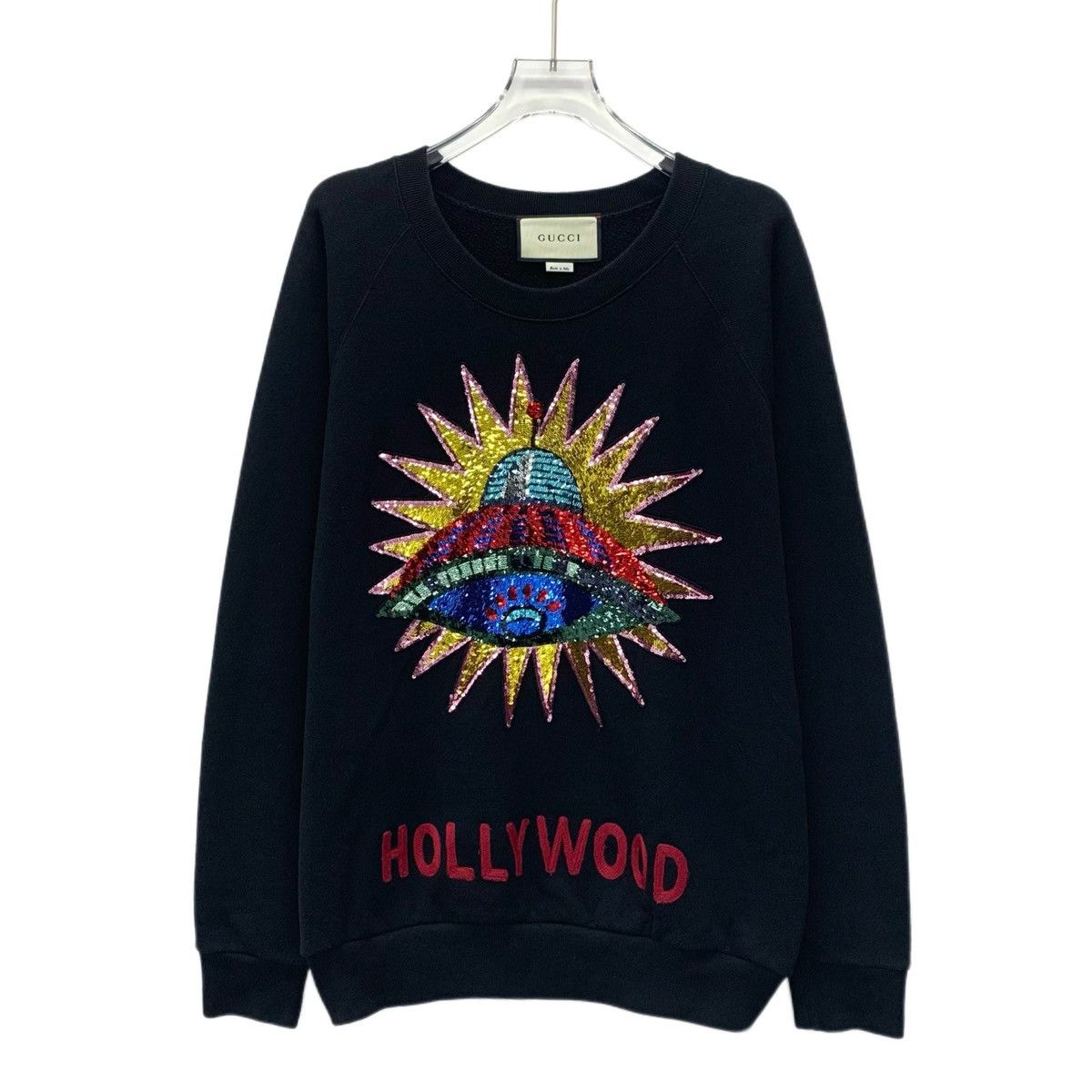 Gucci Gucci Black UFO Sequin Long Sleeve Sweatshirt K26WX Size S / US 4 / IT 40 - 1 Thumbnail