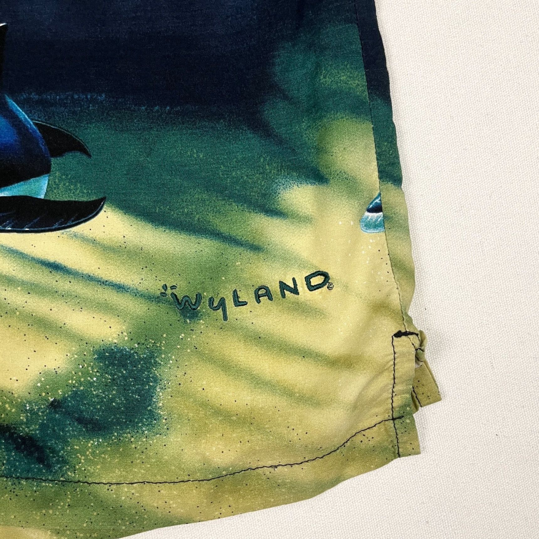 Vintage VINTAGE AFTCO Shirt Men L / XL Bluewater Wyland Signature Blue Dolphin Hawaiian Camp AOP Shirt Size US L / EU 52-54 / 3 - 2 Thumbnail