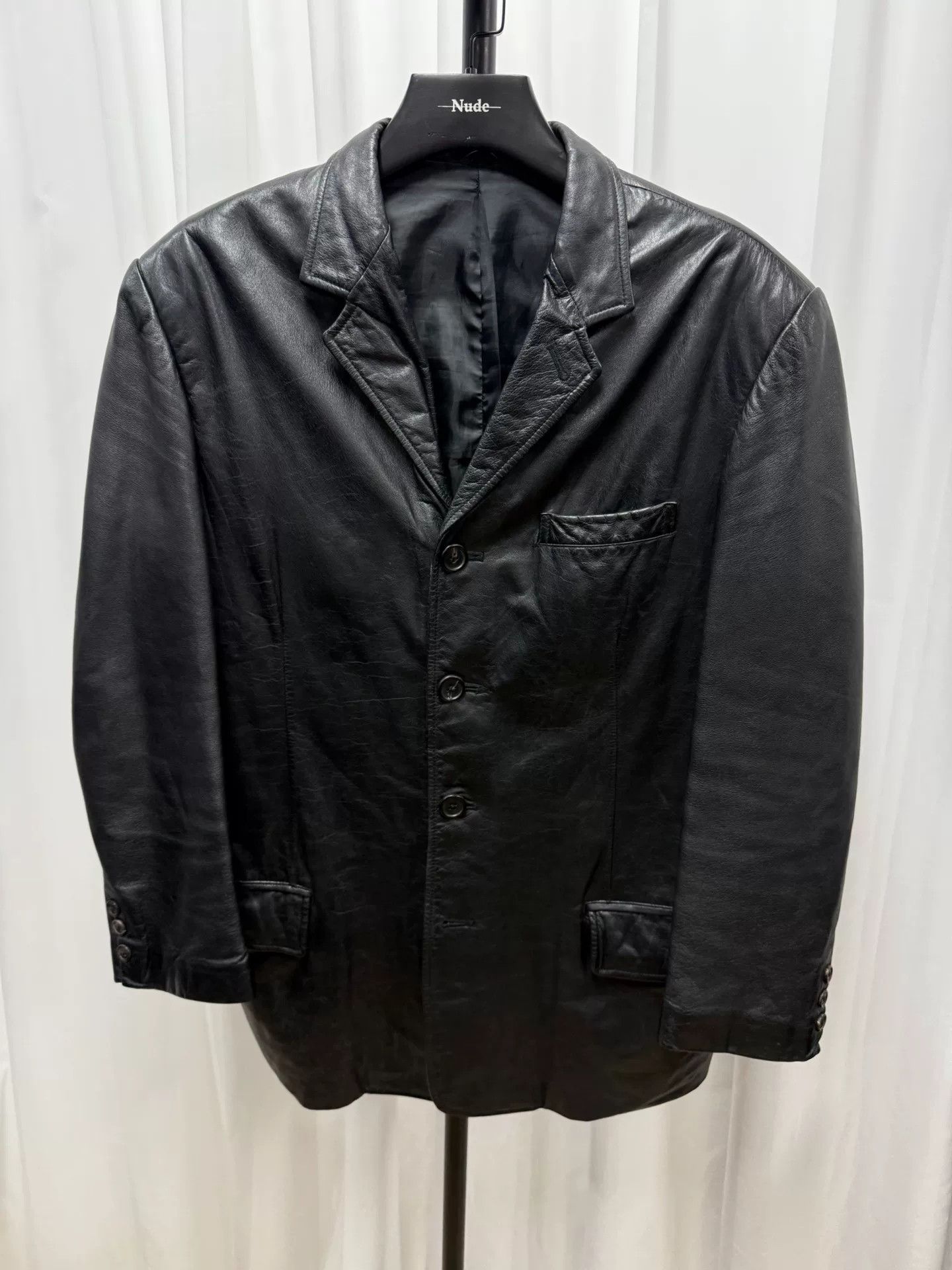 Yohji Yamamoto yohji yamamoto men's oversized leather jacket Size US L / EU 52-54 / 3 - 1 Thumbnail