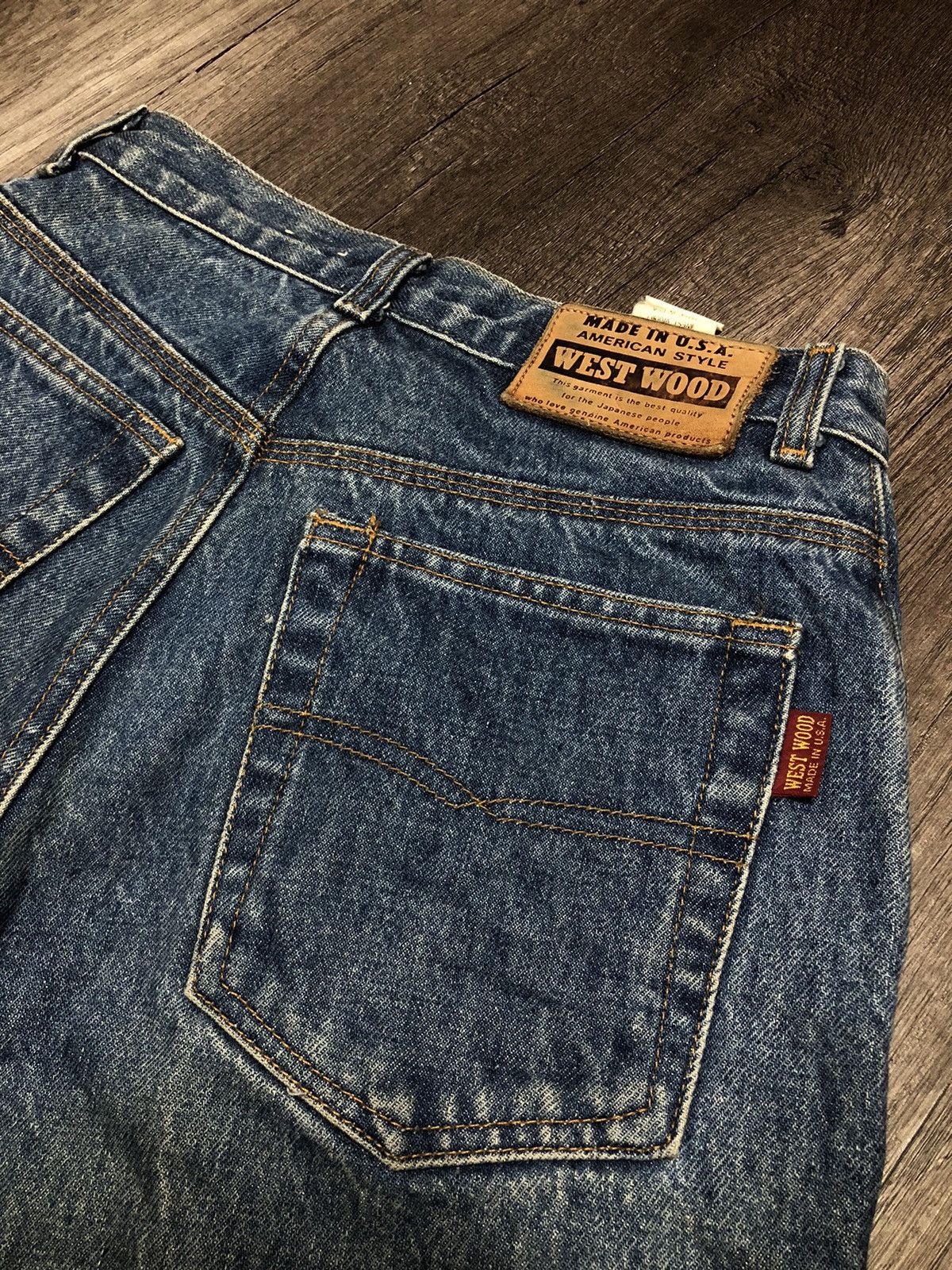 Designer × Vintage Vintage West Wood Made in U.S.A. Jeans (unisex) Size US 27 - 22 Thumbnail