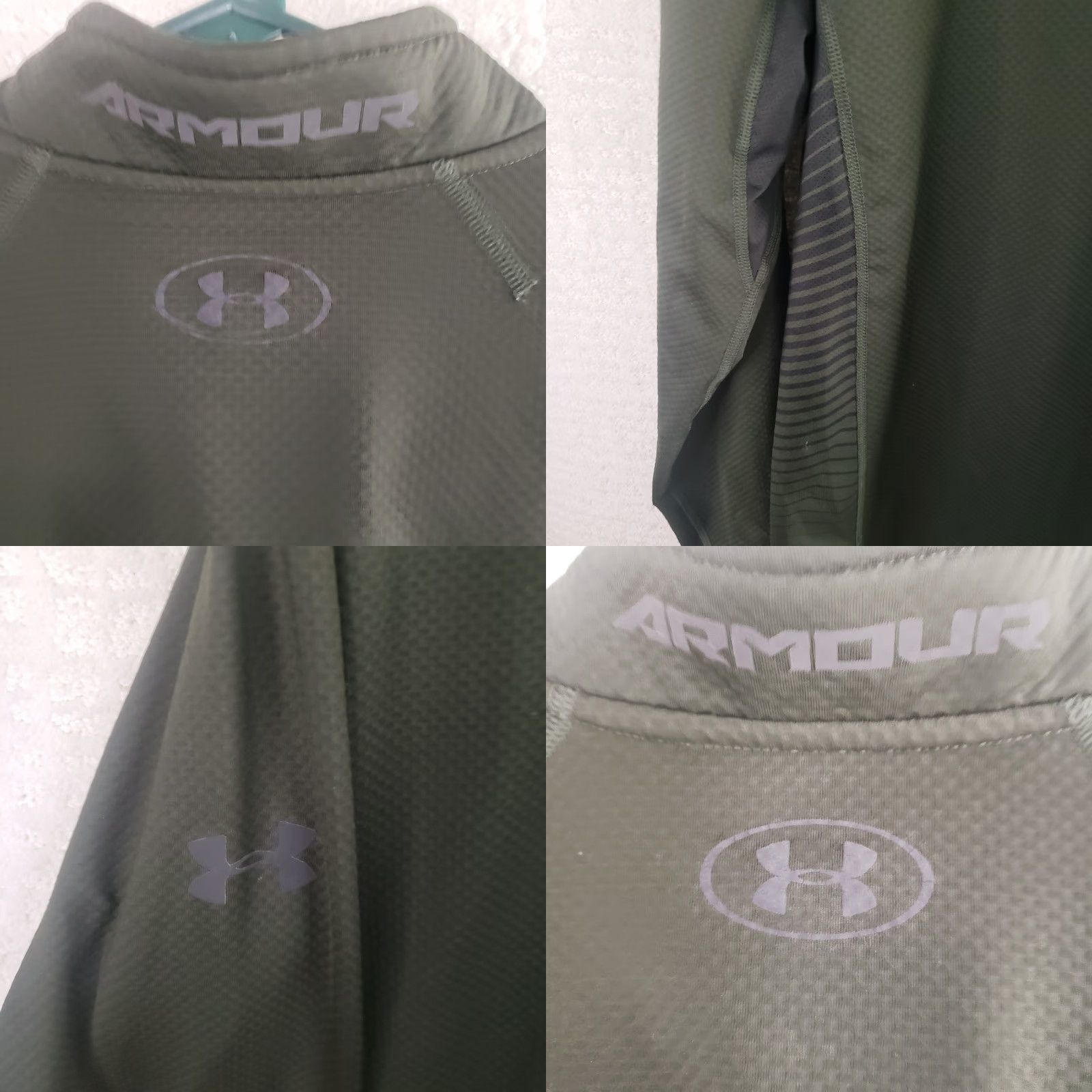 Under Armour Under Armour Cold Gear Reactor 1/4 Zip Fitted Pullover Men XL Dark Green Colorblock Mock Neck Zip Pullover Mens Size US XL / EU 56 / 4 - 9 Thumbnail