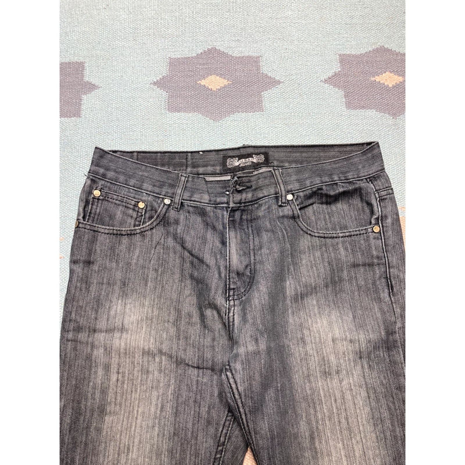 Vintage VINTAGE Fusai Jeans Baggy Embroidered Black Grunge Cybergoth Skater 34x31 Men Size US 34 / EU 50 - 7 Thumbnail