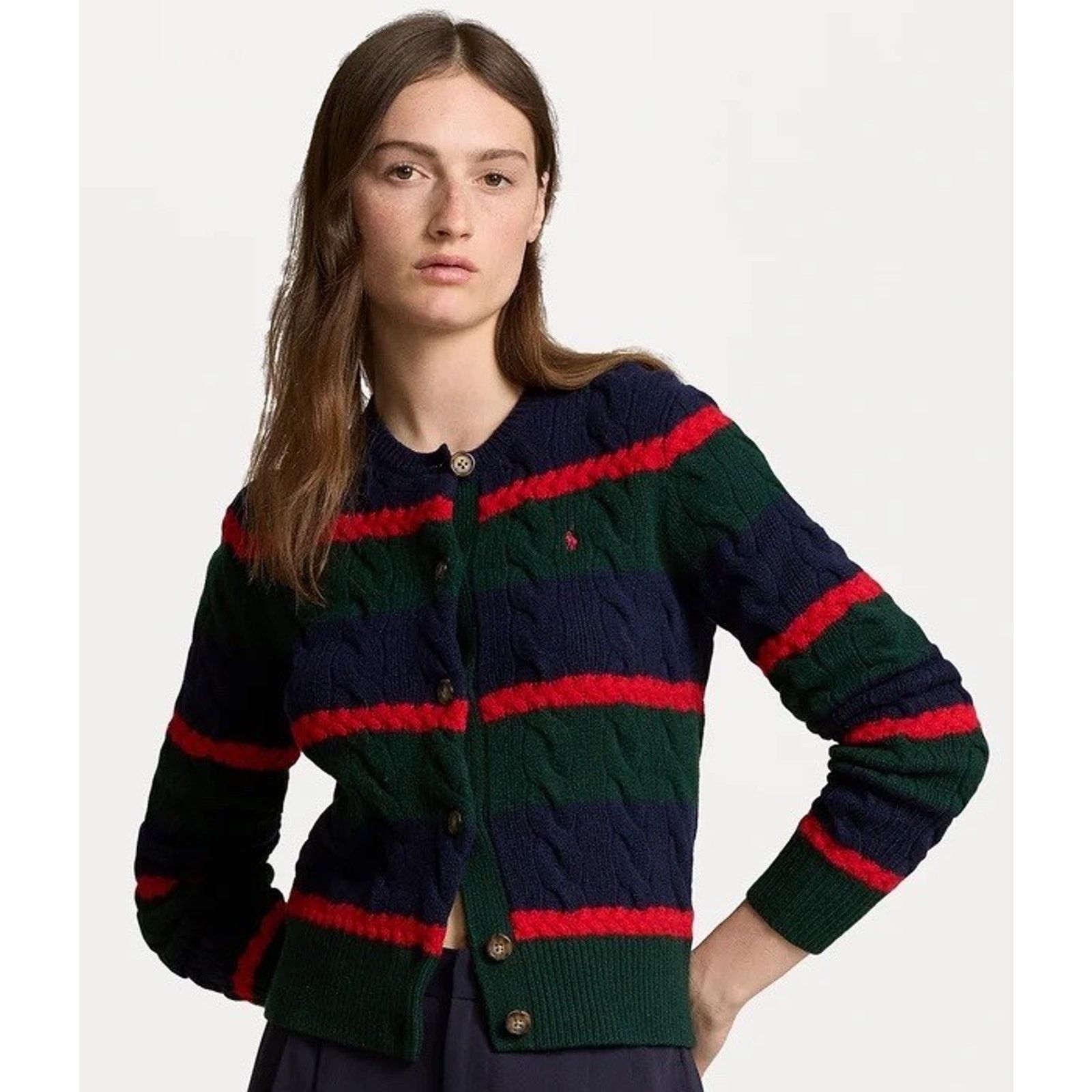 Ralph Lauren NEW Polo Ralph Lauren Women Cable Knit Cardigan Sweater Size XS / US 0-2 / IT 36-38 - 1 Thumbnail