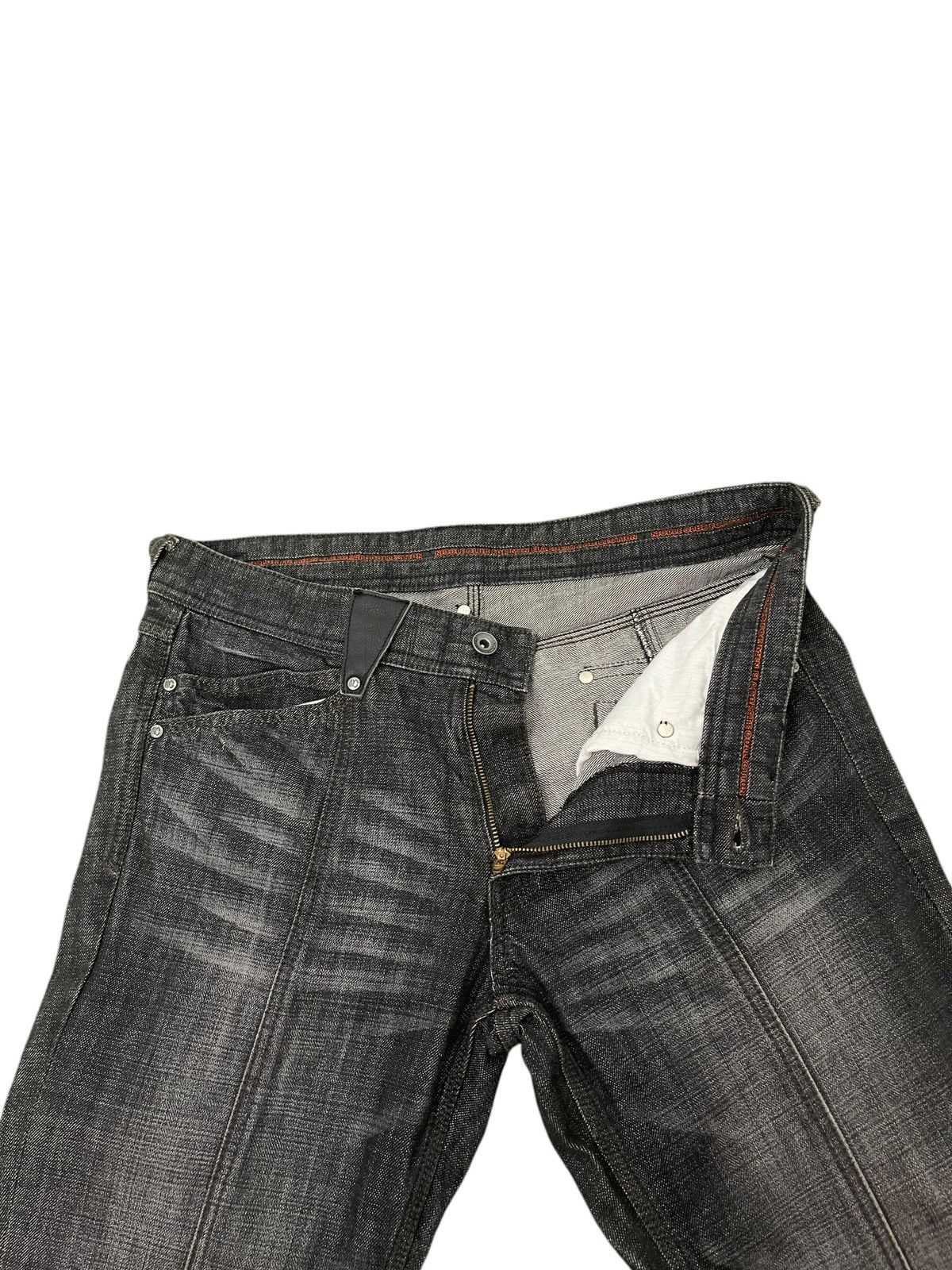 Japanese Brand Flare Jeans Nicole Club Faded Distress Boot Cut 8🟦8 Size US 33 - 9 Thumbnail