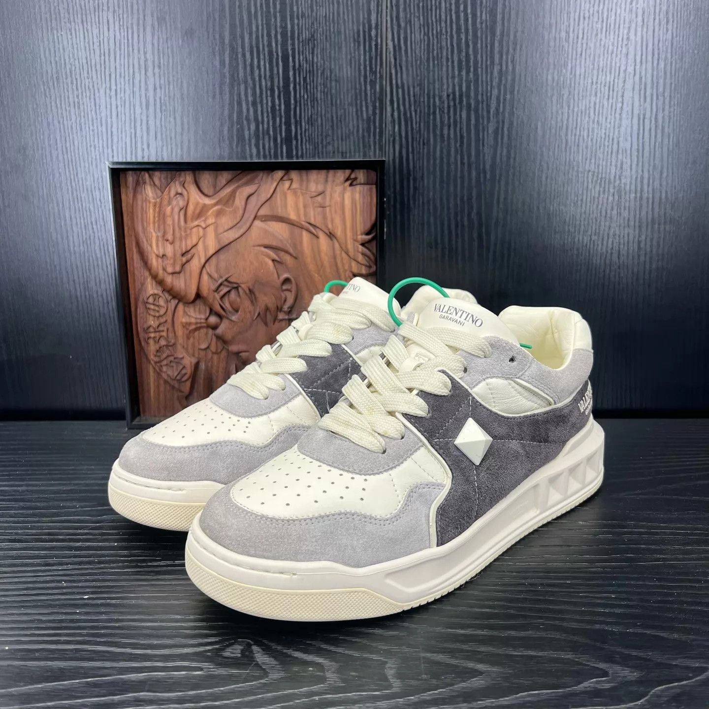 Valentino Valentino One Stud Gray & White 41 Size US 8 / EU 41 - 1 Thumbnail