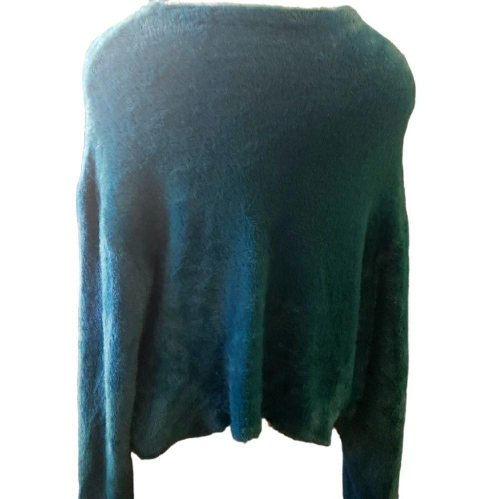 Designer CT1289a Free People Ladies Button Down Teal Sweater. Large Size L / US 10 / IT 46 - 2 Thumbnail