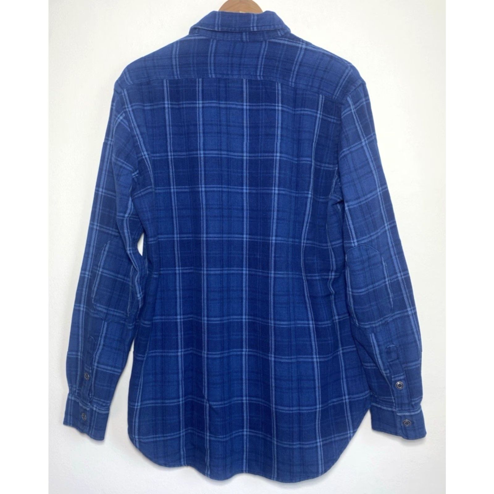 Polo Ralph Lauren Polo Ralph Lauren Men's Button-Up Shirt L Long Sleeve Flannel Plaid Blue Elbow Patches Casual Vintage–Classic, Americana, Designer Mens Size US L / EU 52-54 / 3 - 2 Thumbnail