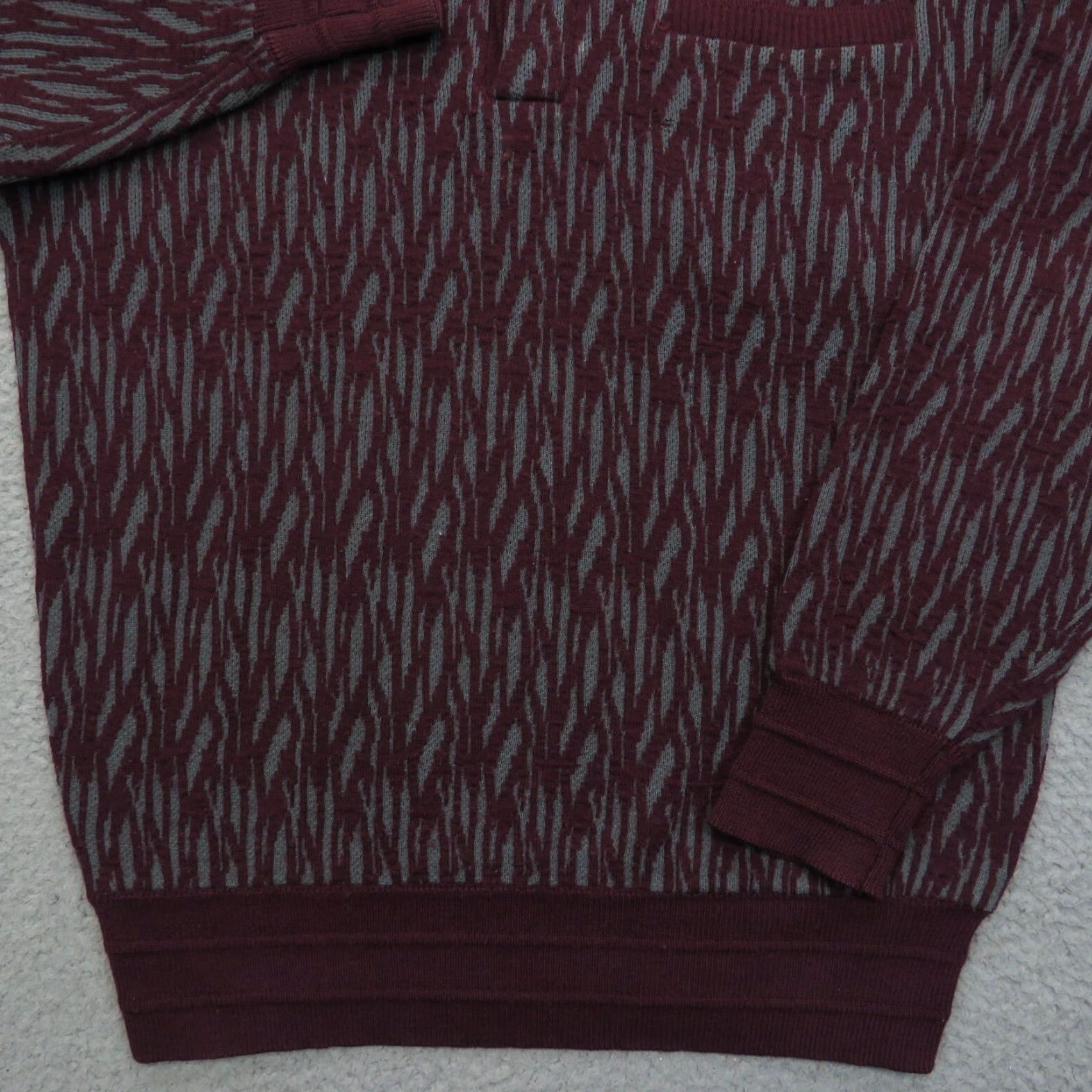 Paul & Shark VINTAGE Paul & Shark Yachting Sweater Mens M Maroon Long Sleeve Polo Tiger Stripe Size US M / EU 48-50 / 2 - 3 Thumbnail