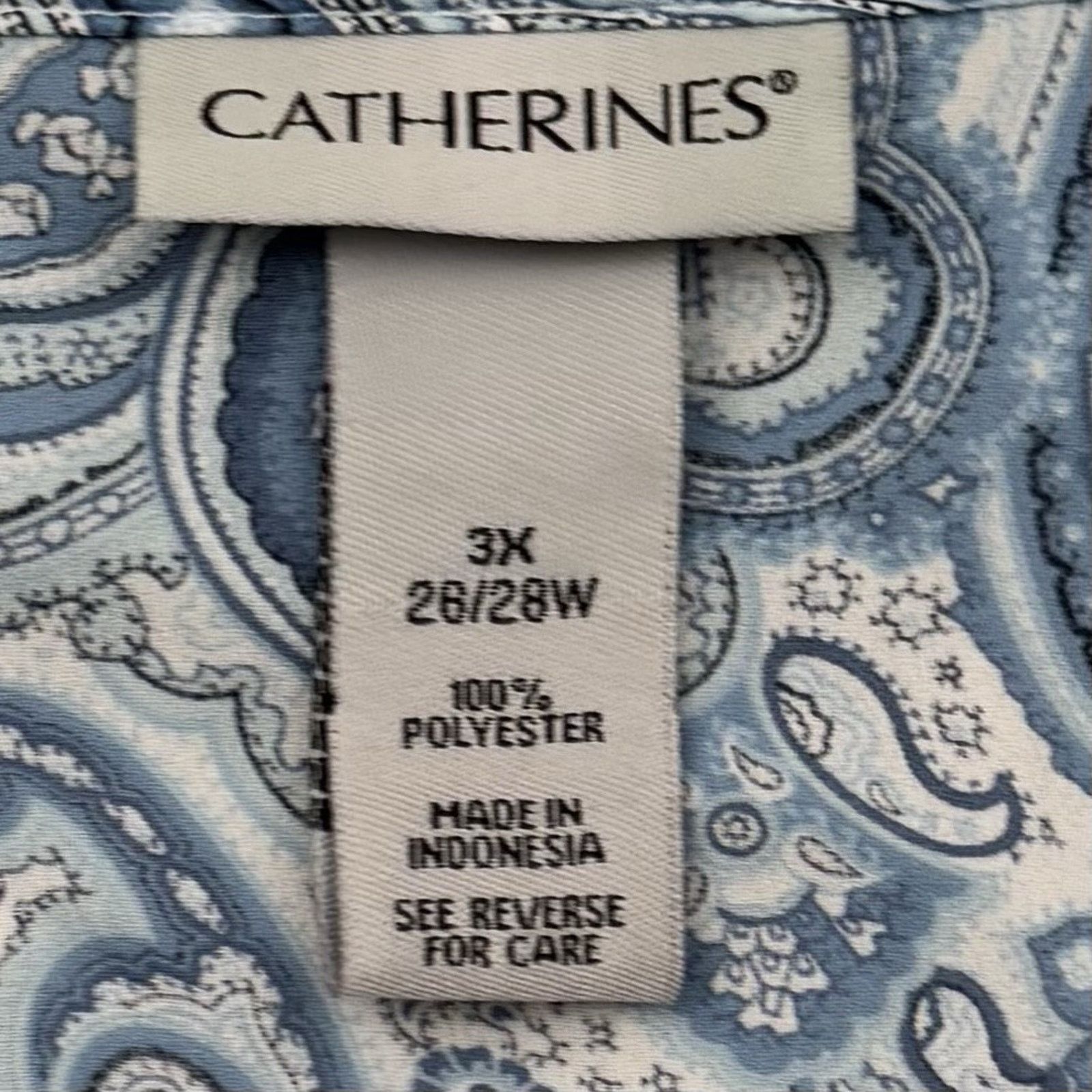 Other Catherines Blouse Women 3X Plus Paisley Boho Lagenlook 2010s Size 3XL / US 20-22 - 7 Thumbnail