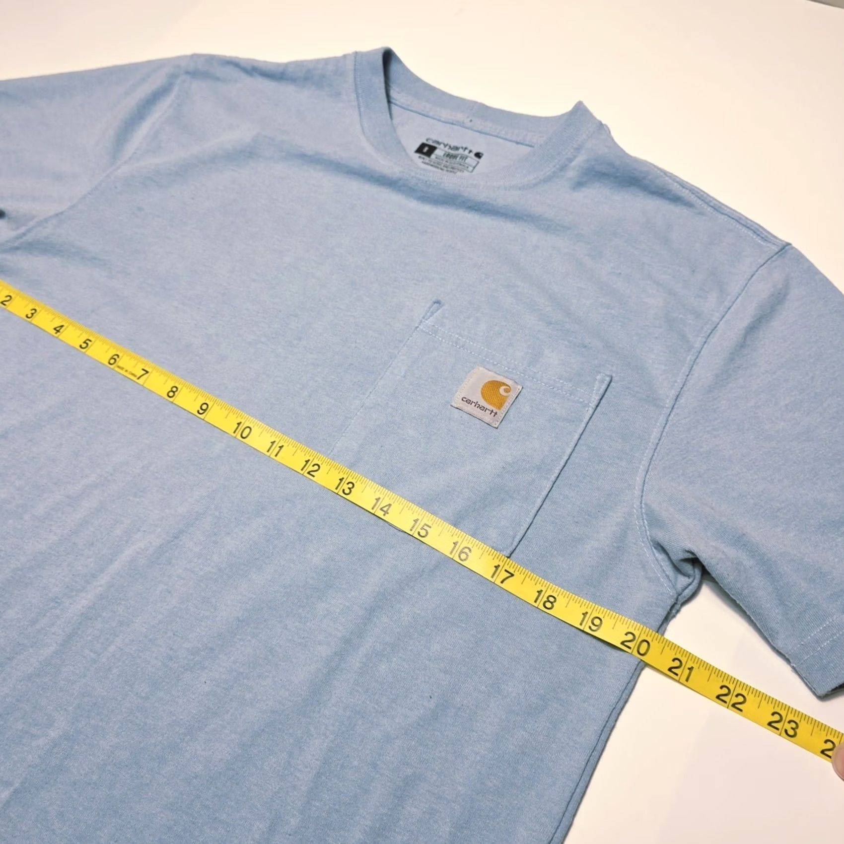 Carhartt Carhartt K87 H74 Loose Fit Men’s Light Blue Short Sleeve T-Shirt Size S Crew Neck Cotton Polyester Knit Logo Made Honduras Blue Size US S / EU 44-46 / 1 - 4 Thumbnail